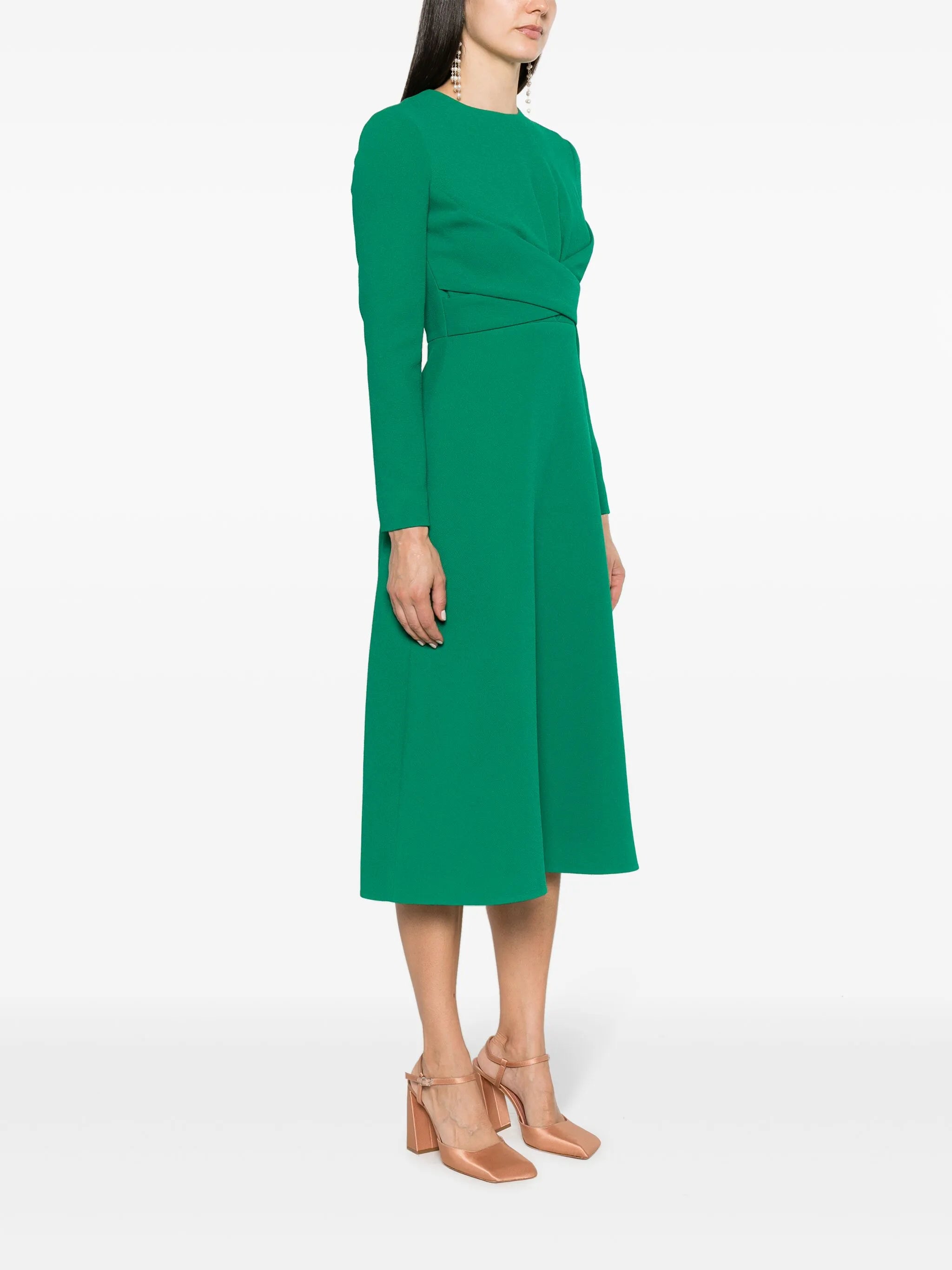 Elta crepe flared midi dress