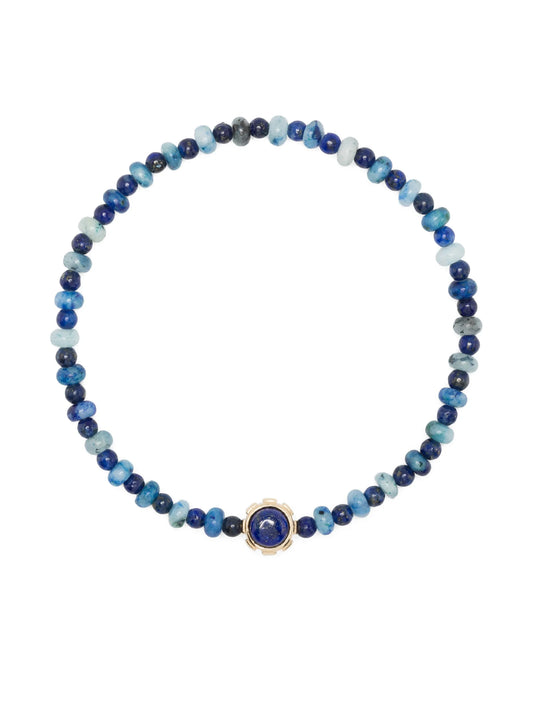 14kt yellow gold gemstone bead bracelet