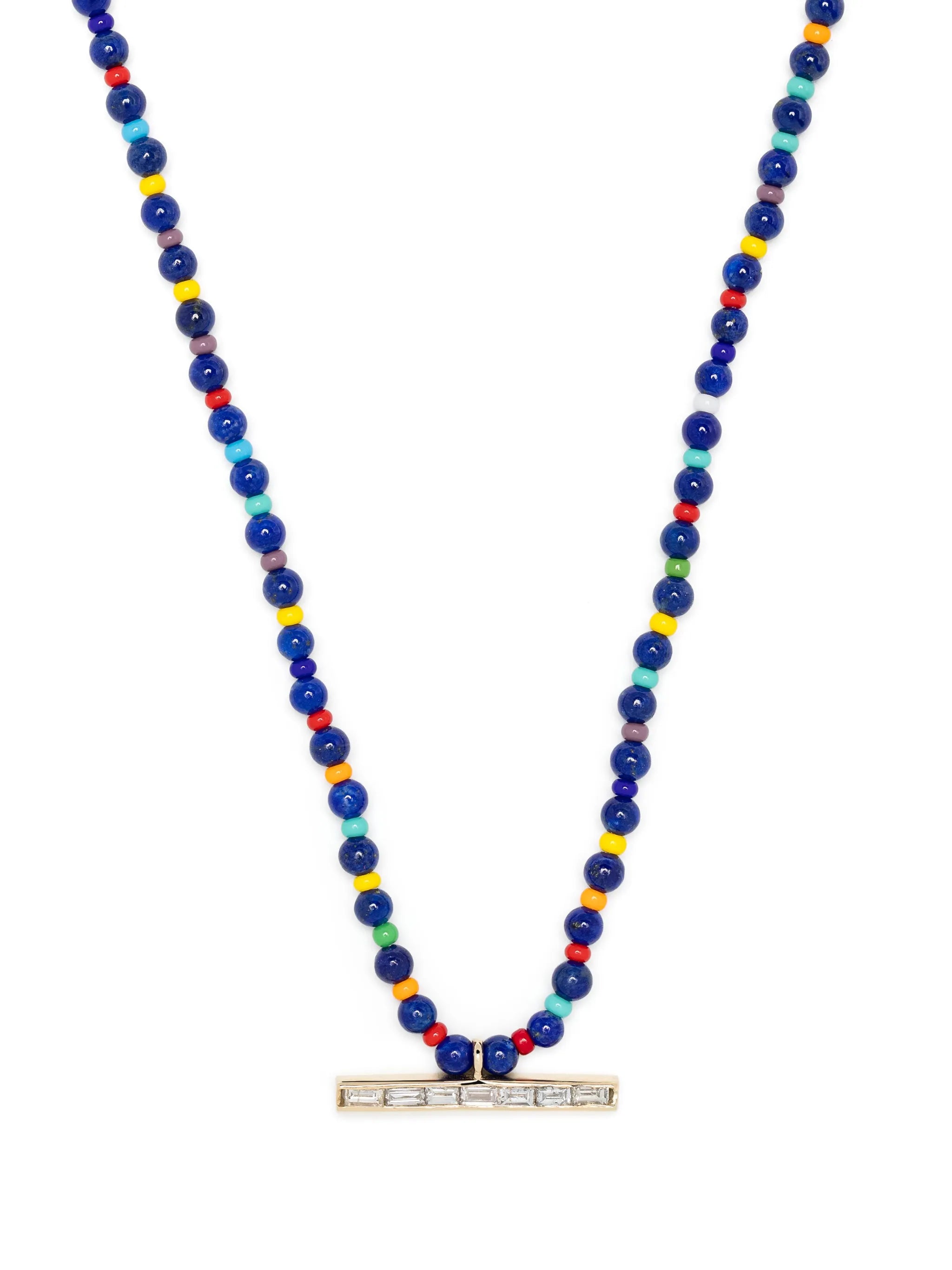 14kt yellow gold diamond beaded necklace