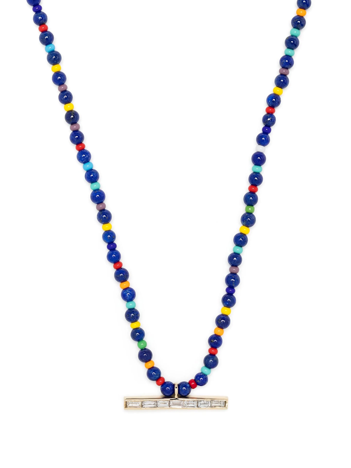 14kt yellow gold diamond beaded necklace