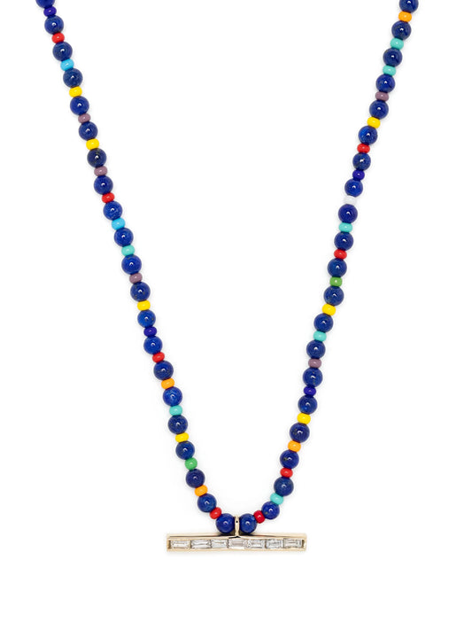 14kt yellow gold diamond beaded necklace