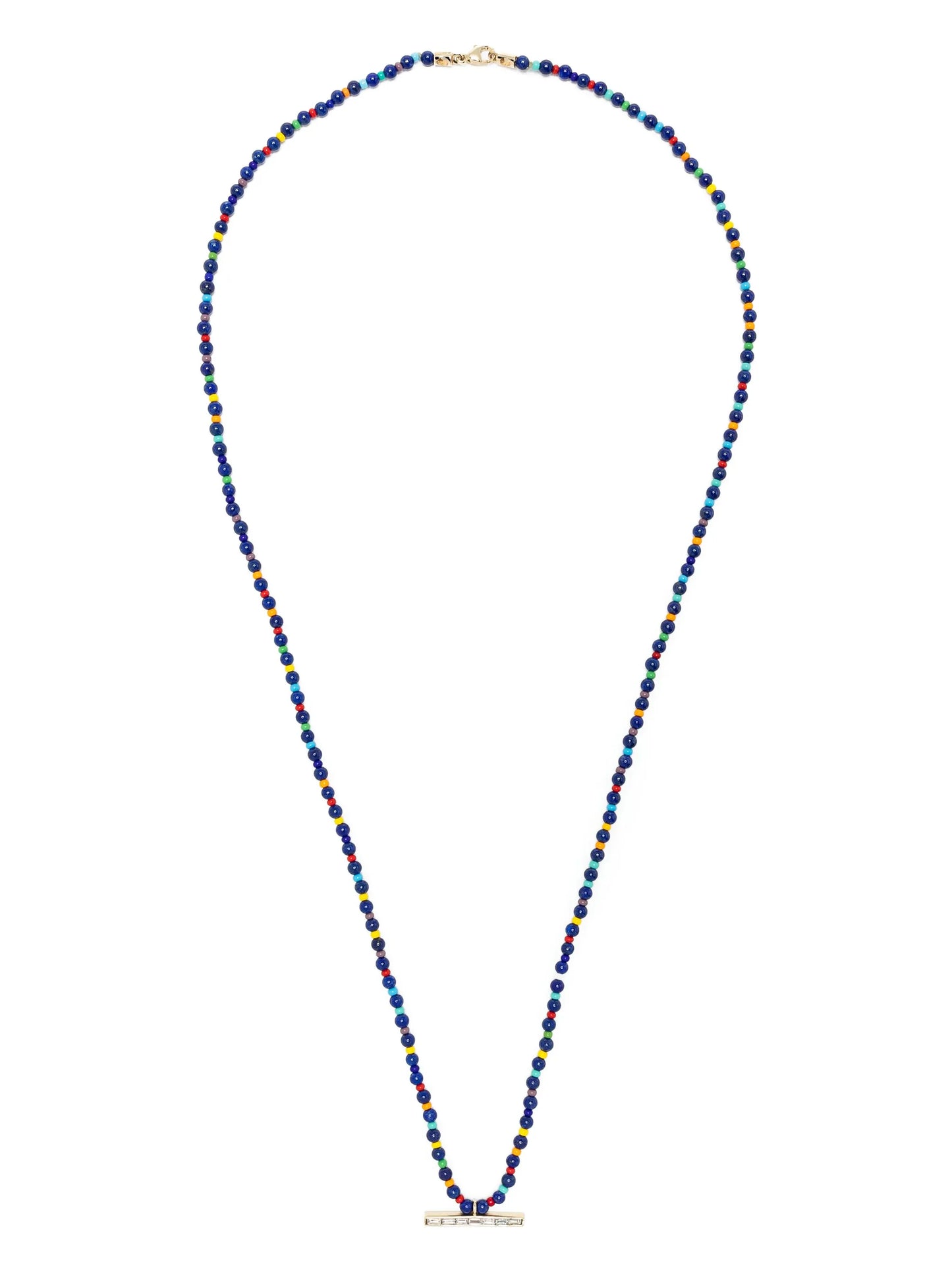 14kt yellow gold diamond beaded necklace