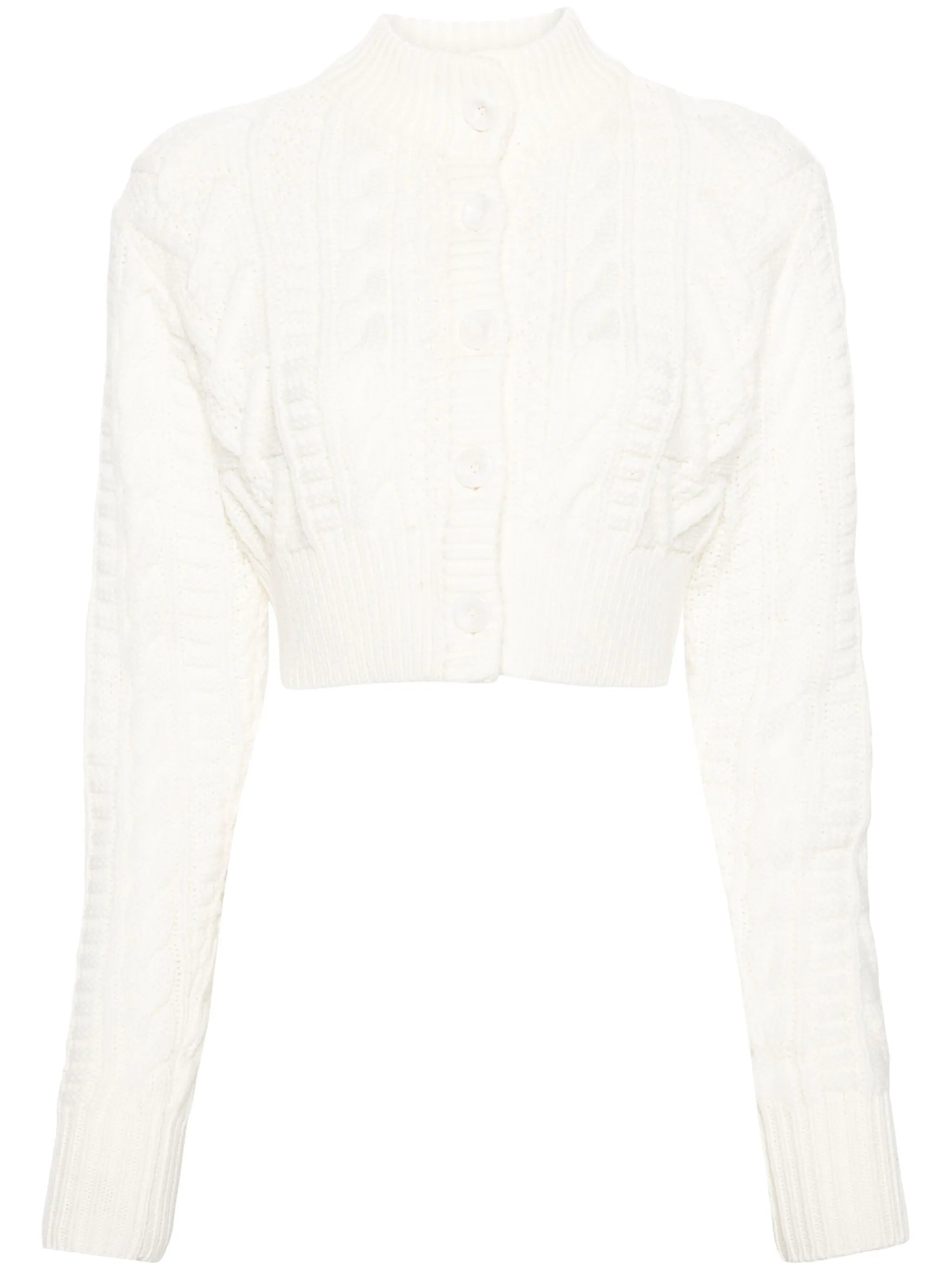 cable-knit cropped cardigan