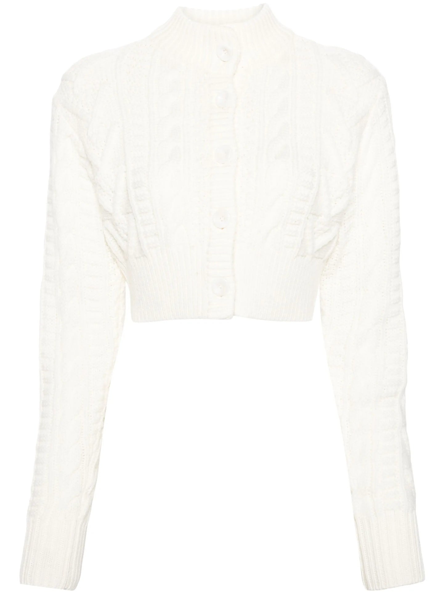 cable-knit cropped cardigan