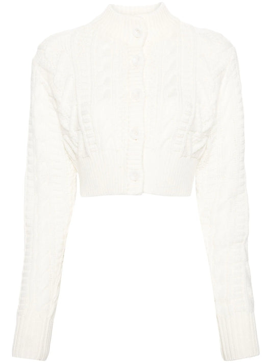 cable-knit cropped cardigan