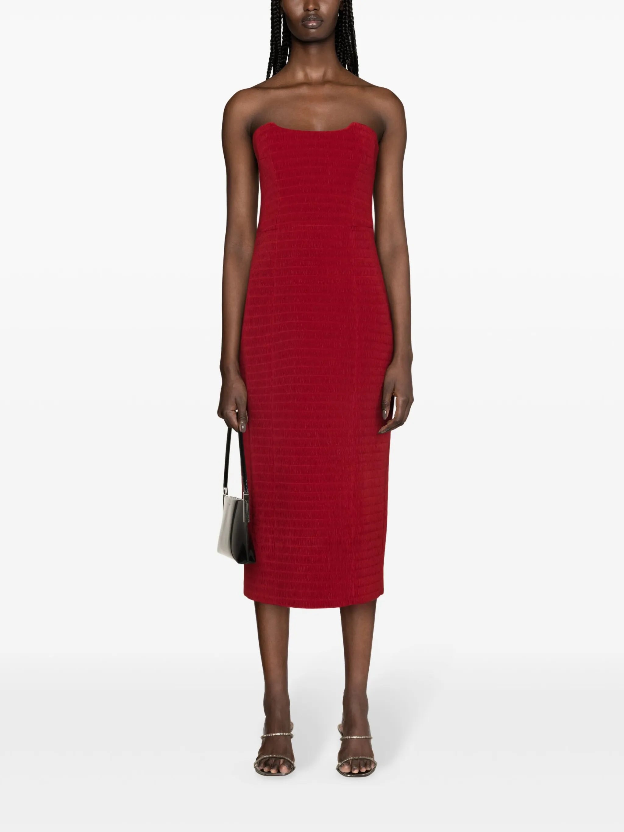 Ryder plissé midi dress