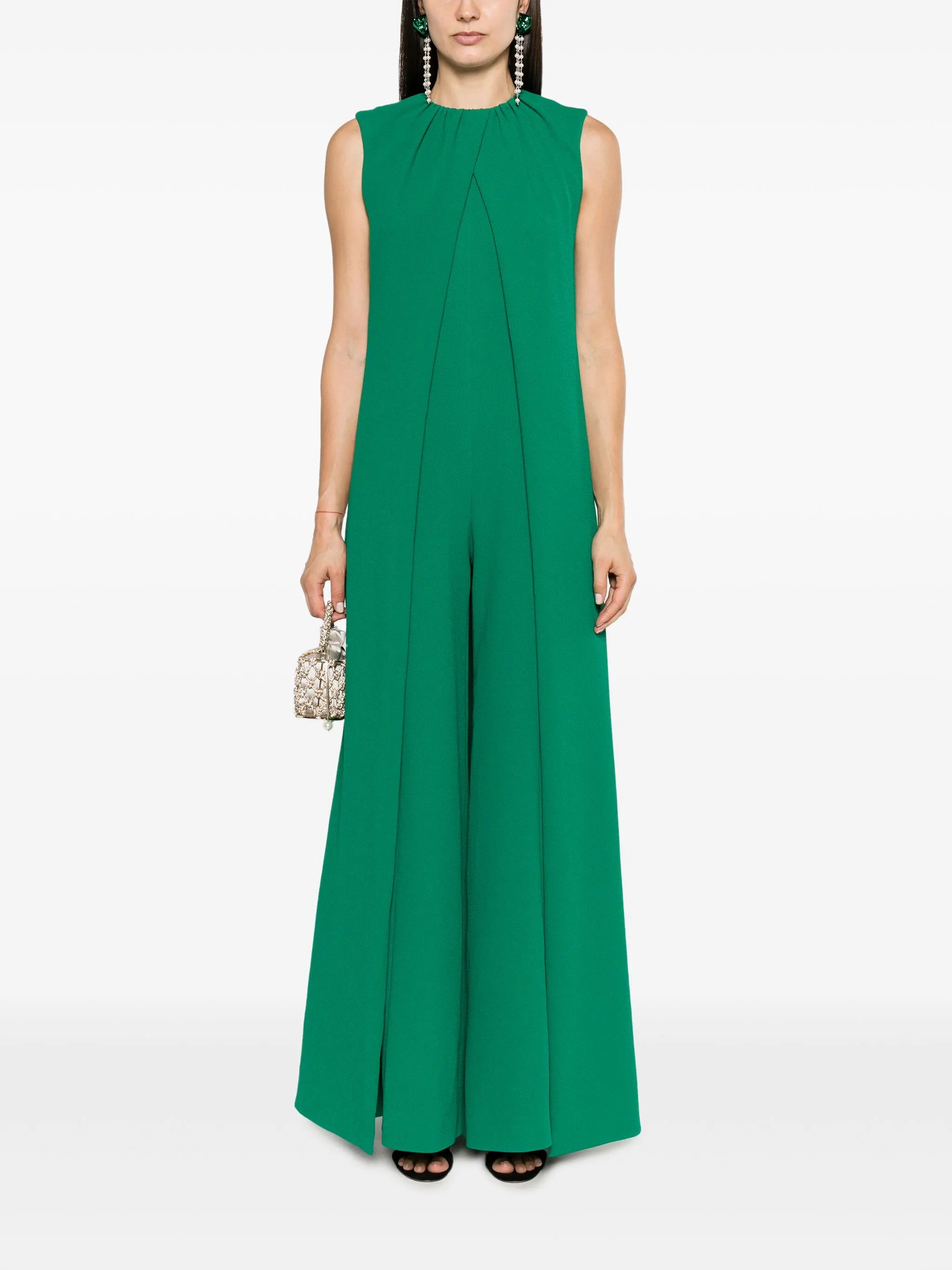 Aliza layered crepe jumpsuit