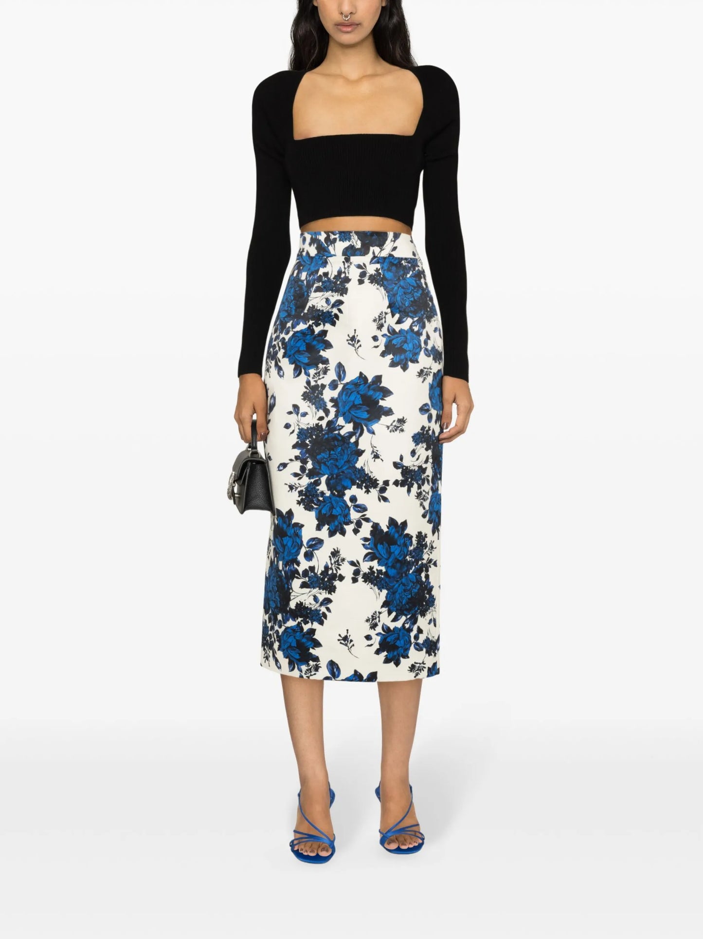 Lorinda floral-print midi skirt