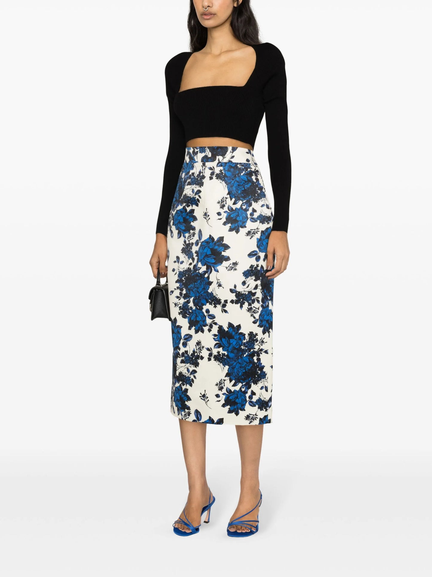 Lorinda floral-print midi skirt