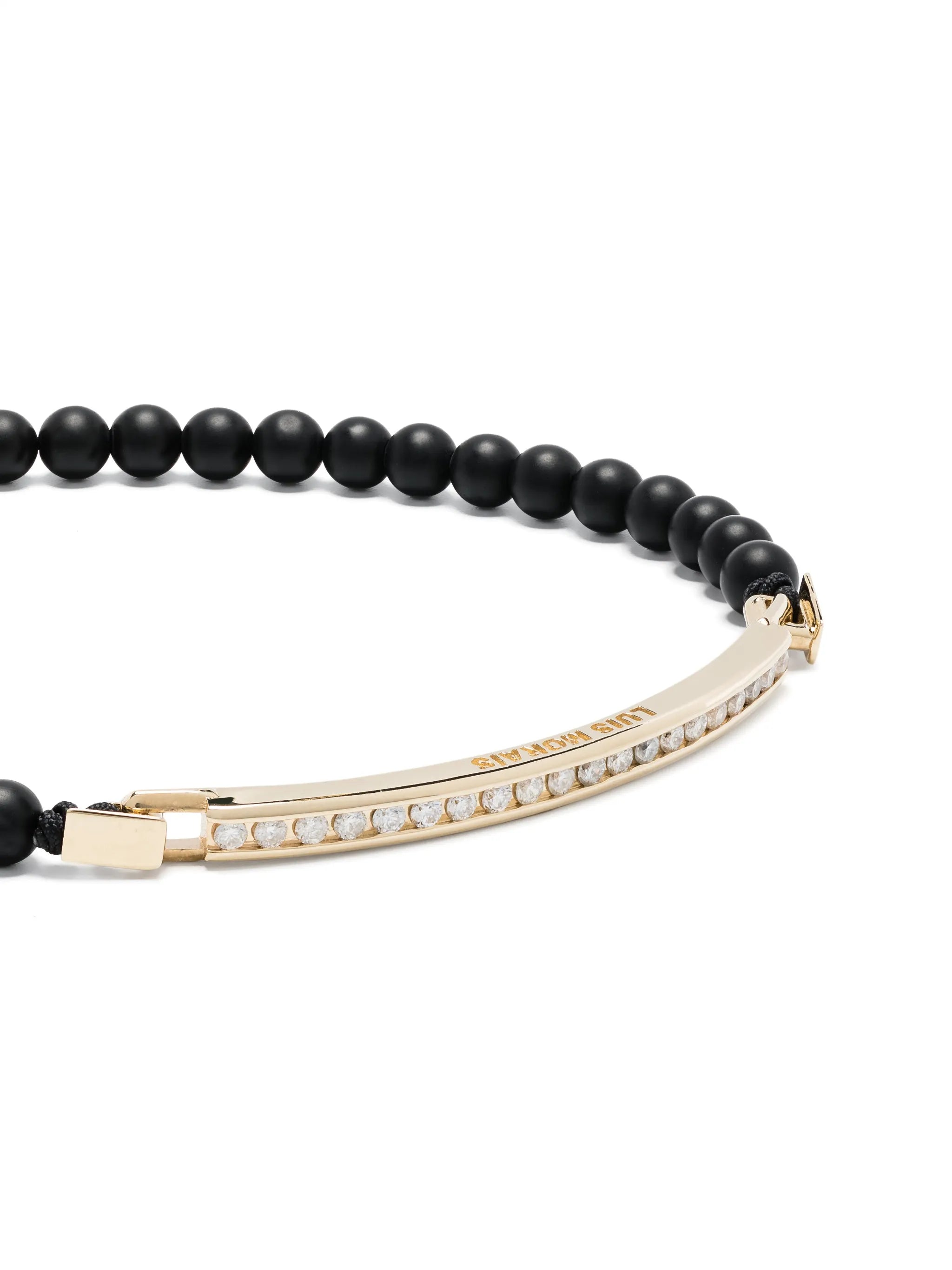 14kt yellow gold onyx and diamond bracelet