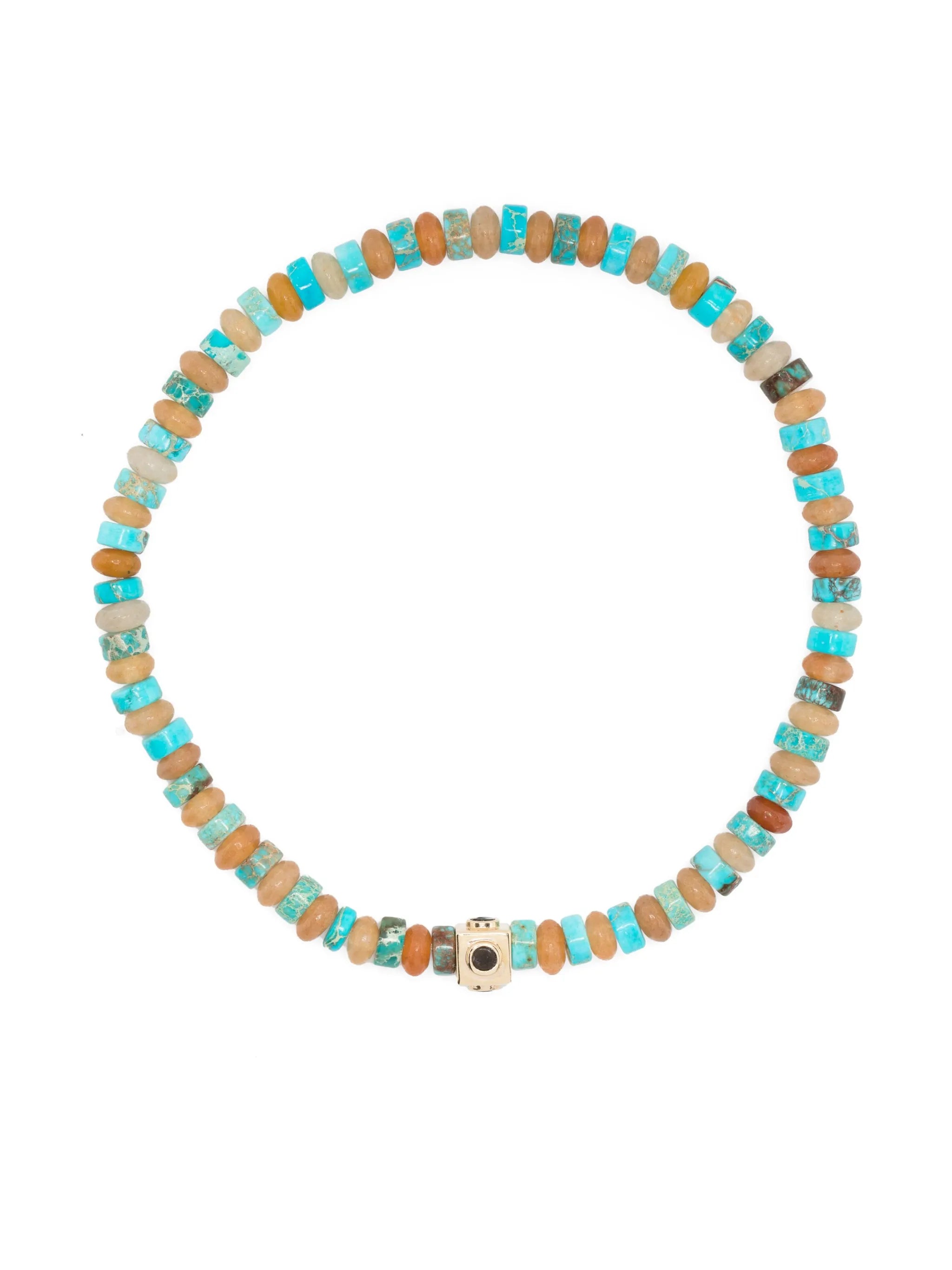 14kt yellow gold gemstone bead bracelet