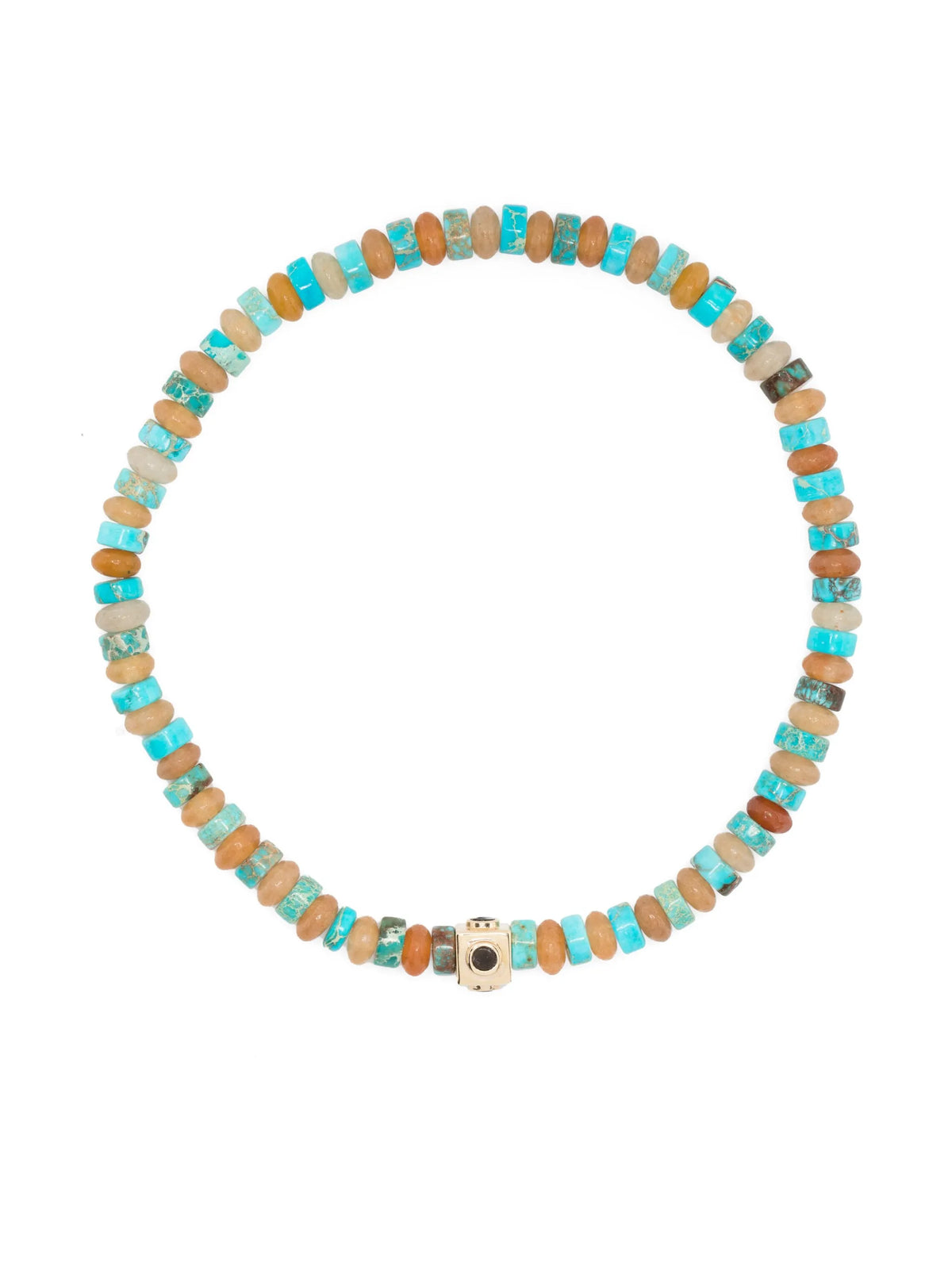 14kt yellow gold gemstone bead bracelet