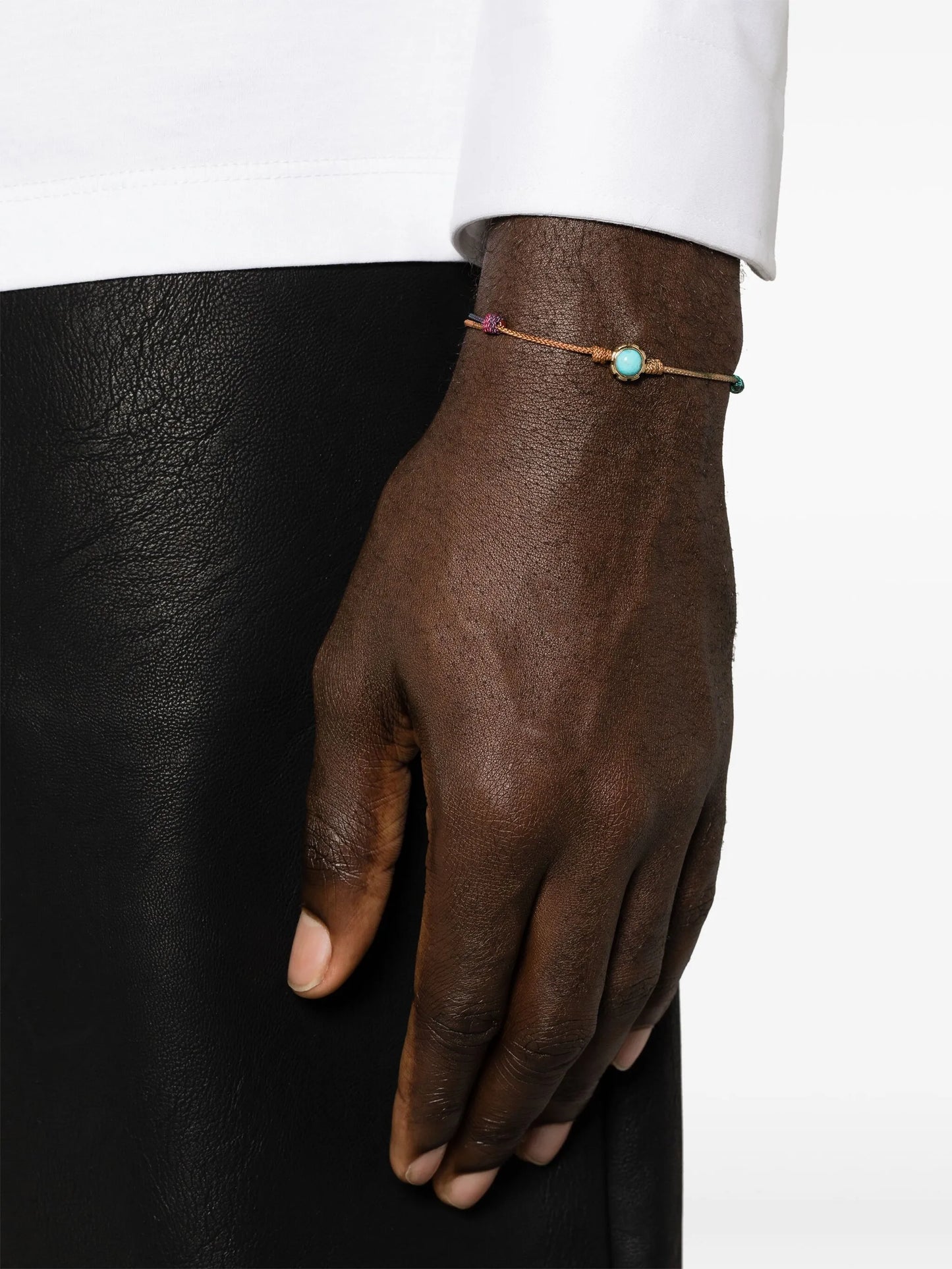 14kt yellow gold gemstone cord bracelet