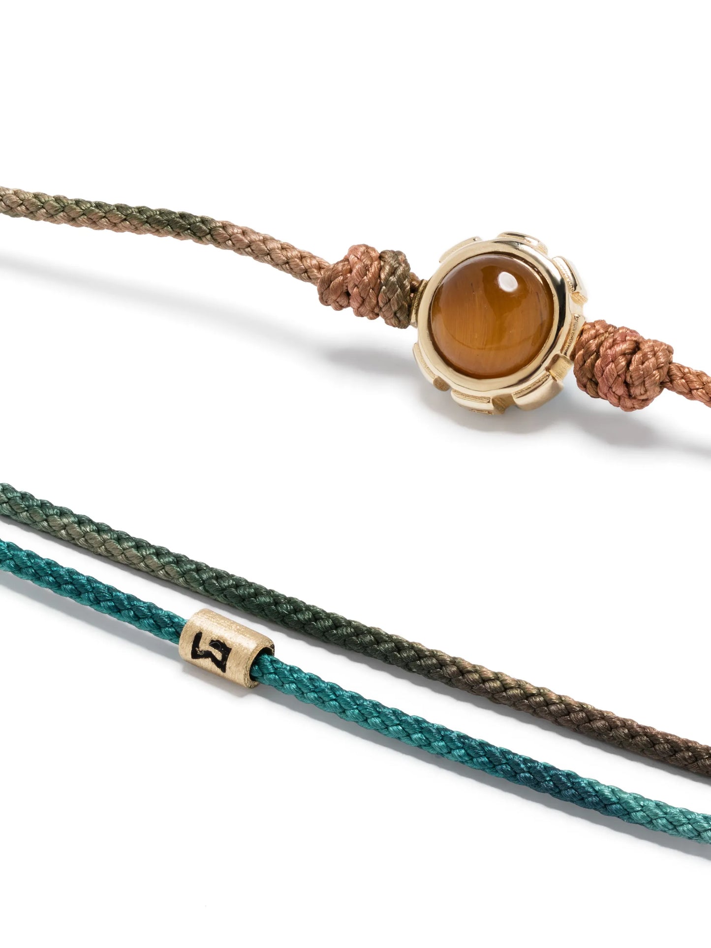 14kt yellow gold gemstone cord bracelet