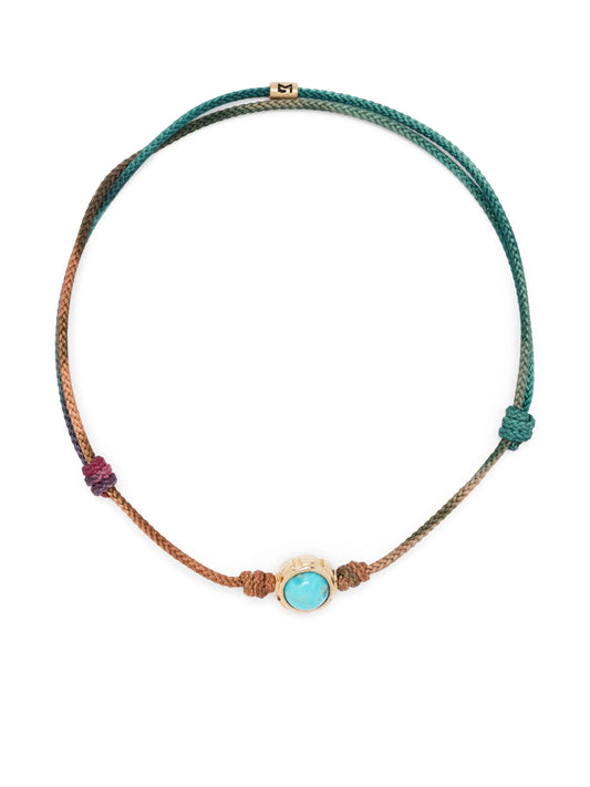 14kt yellow gold gemstone cord bracelet