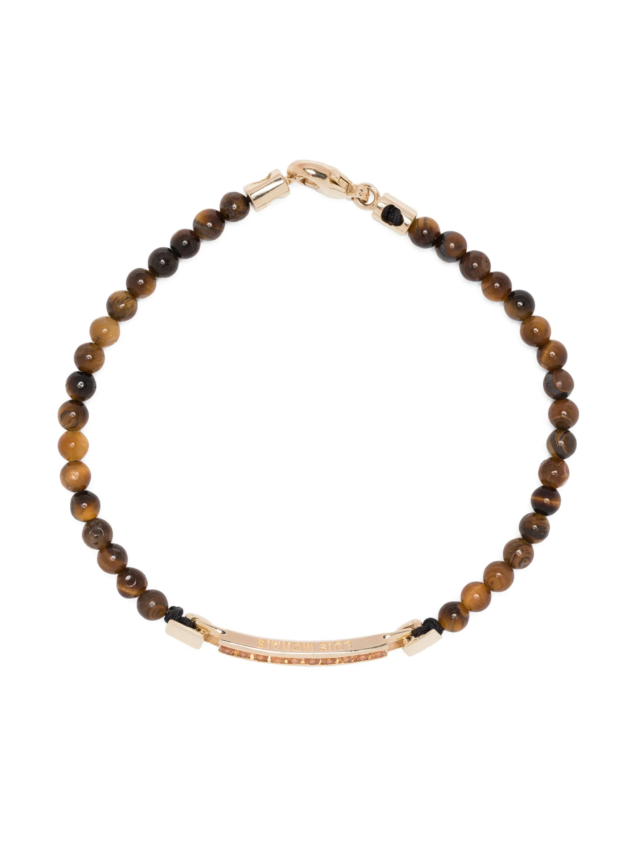 14kt yellow gold gemstone bead bracelet