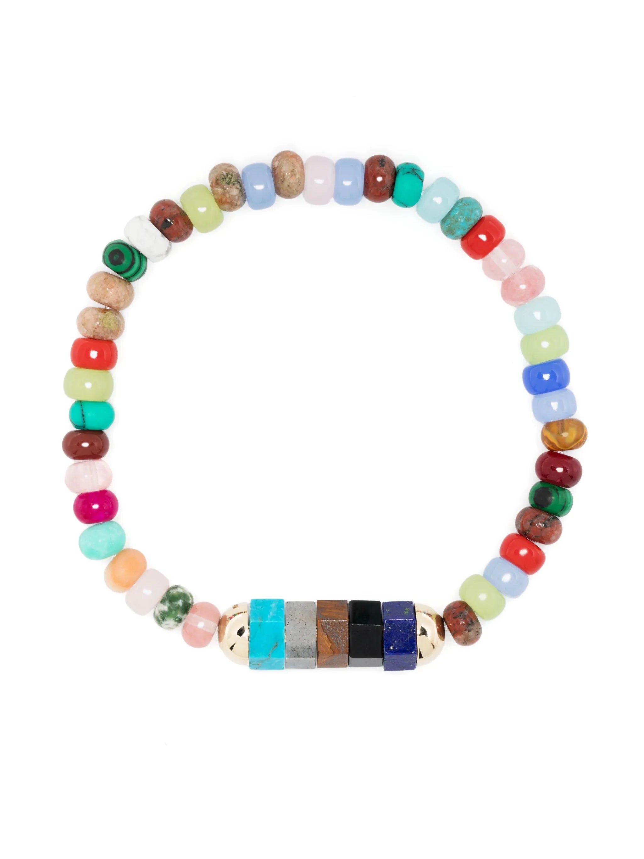 14kt yellow gold gemstone bead bracelet