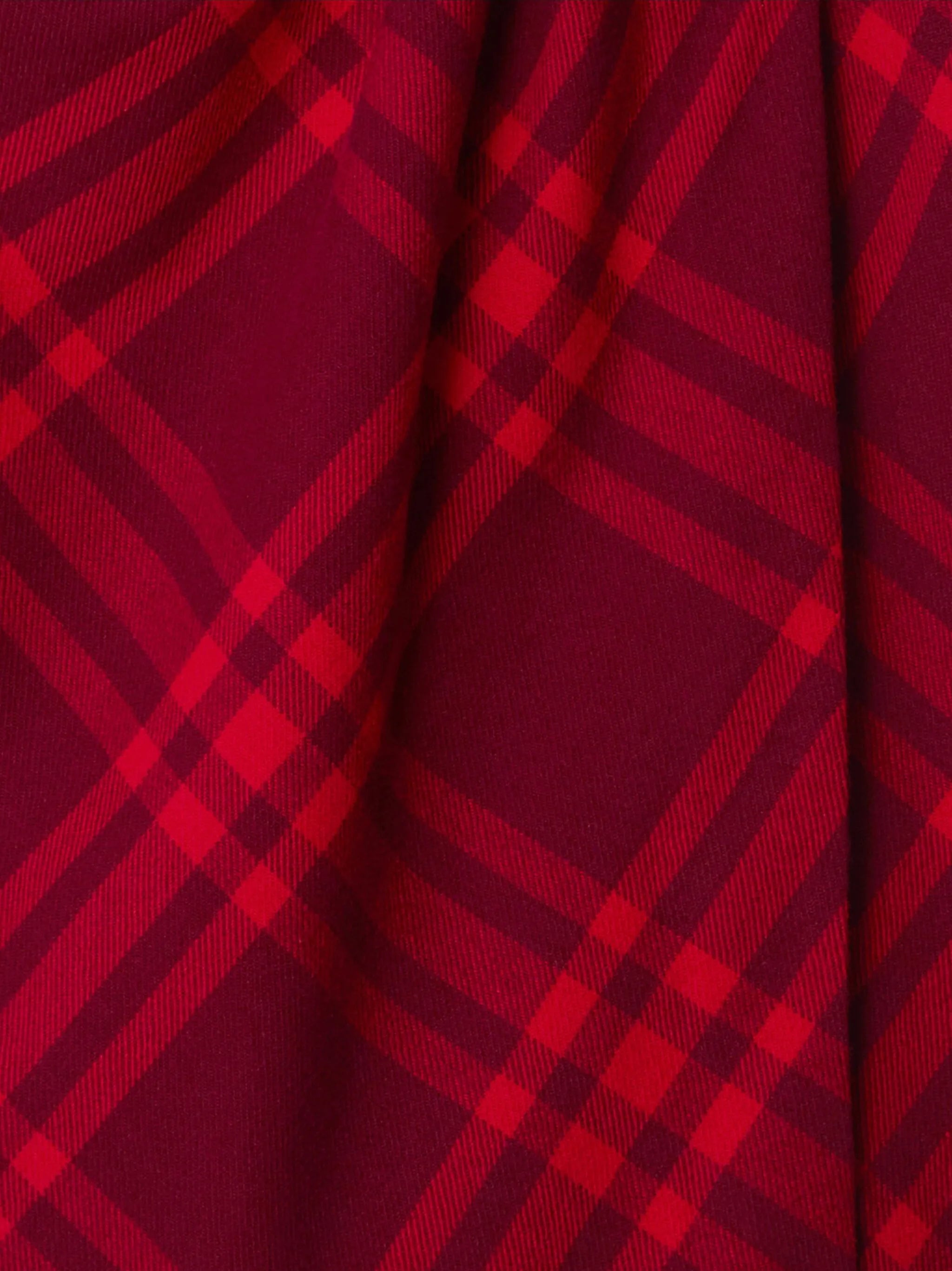 check-patterned wool midi skirt