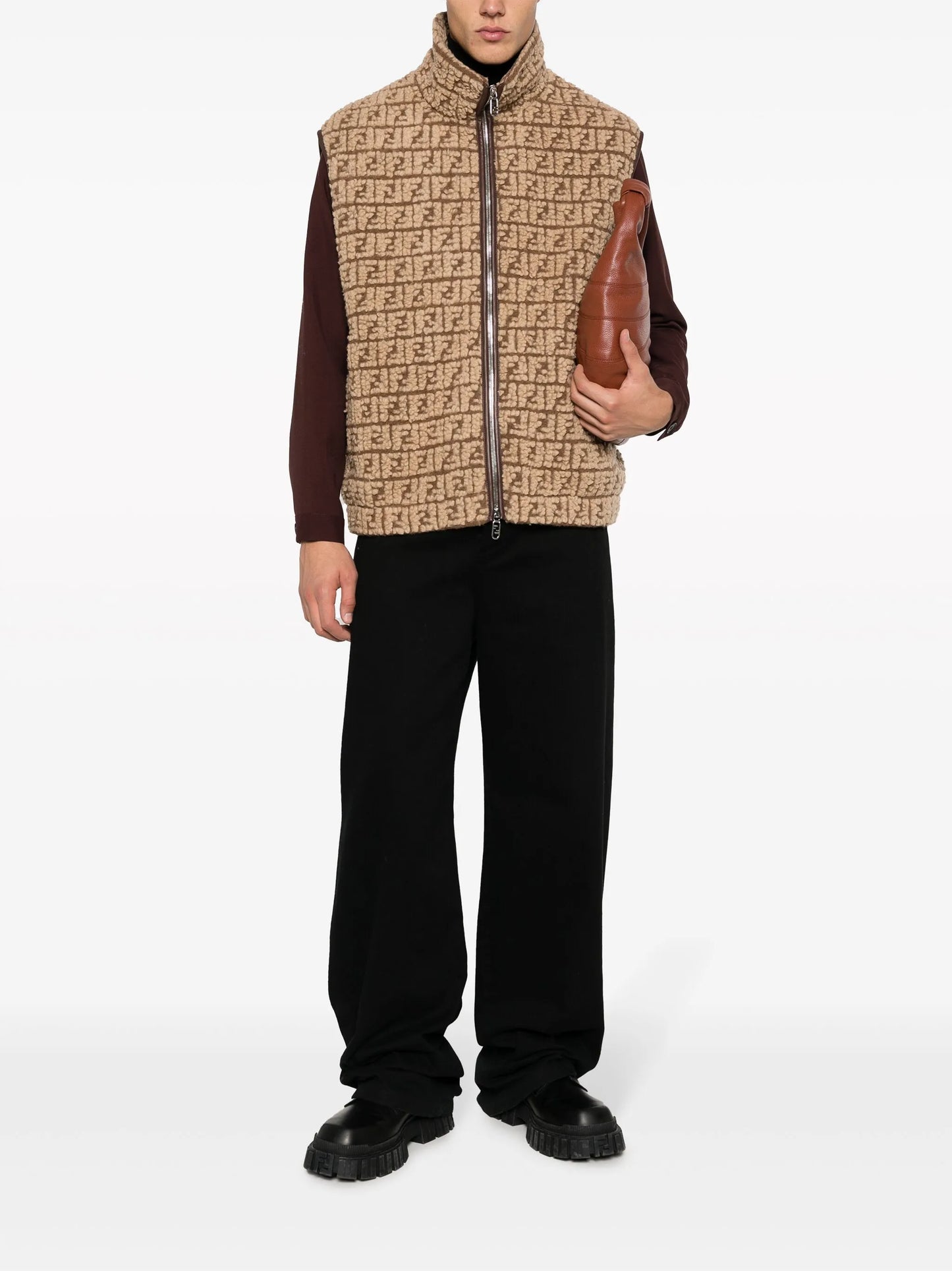 FF-monogram fleece gilet