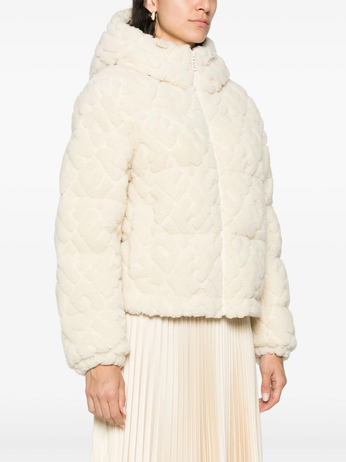 FF-pattern hooded ski jacket