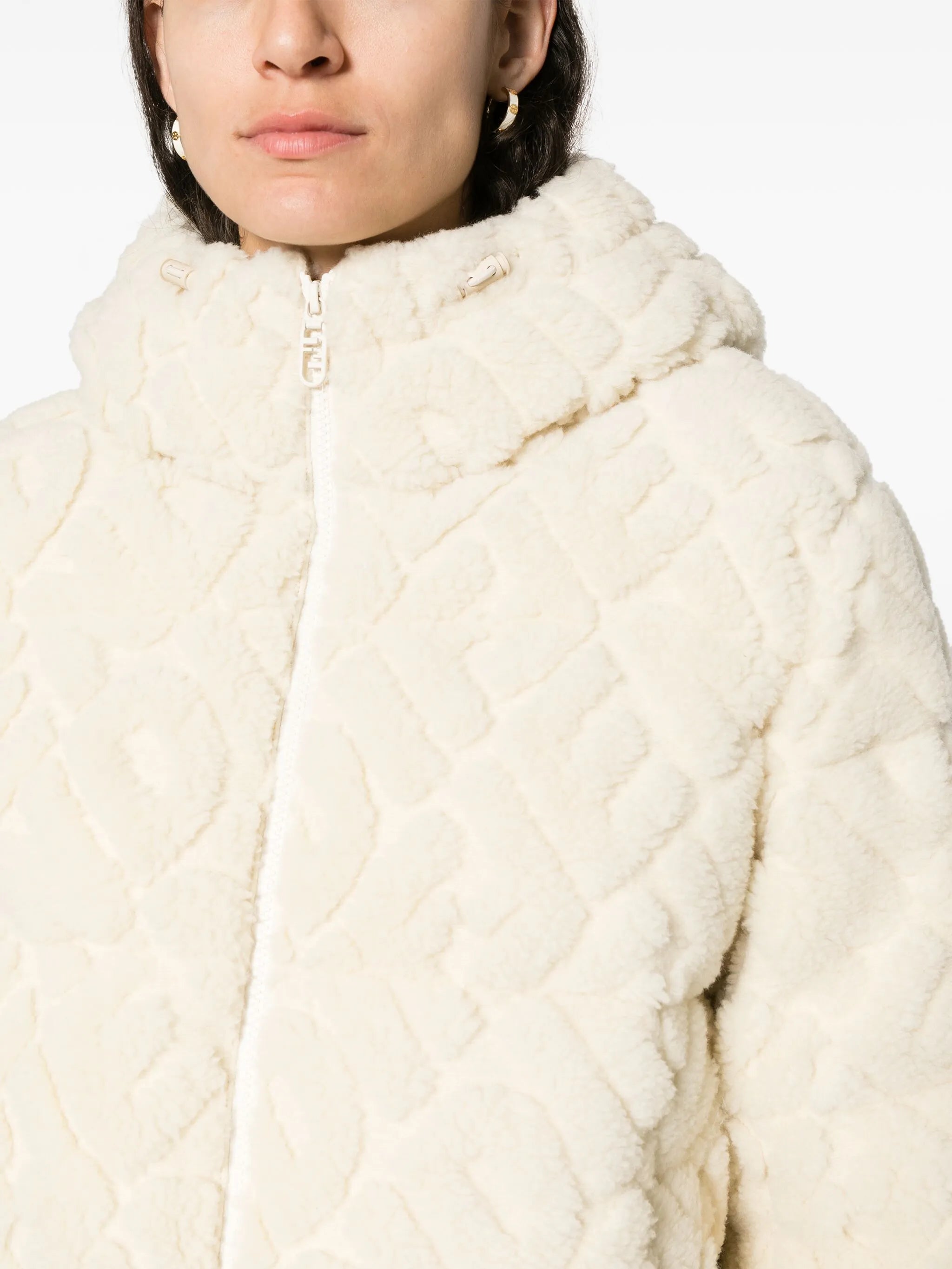 FF-pattern hooded ski jacket