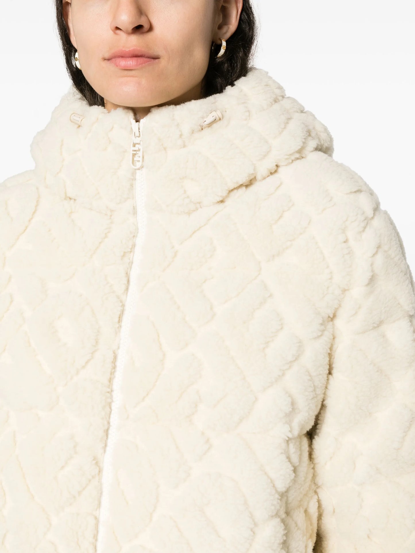 FF-pattern hooded ski jacket