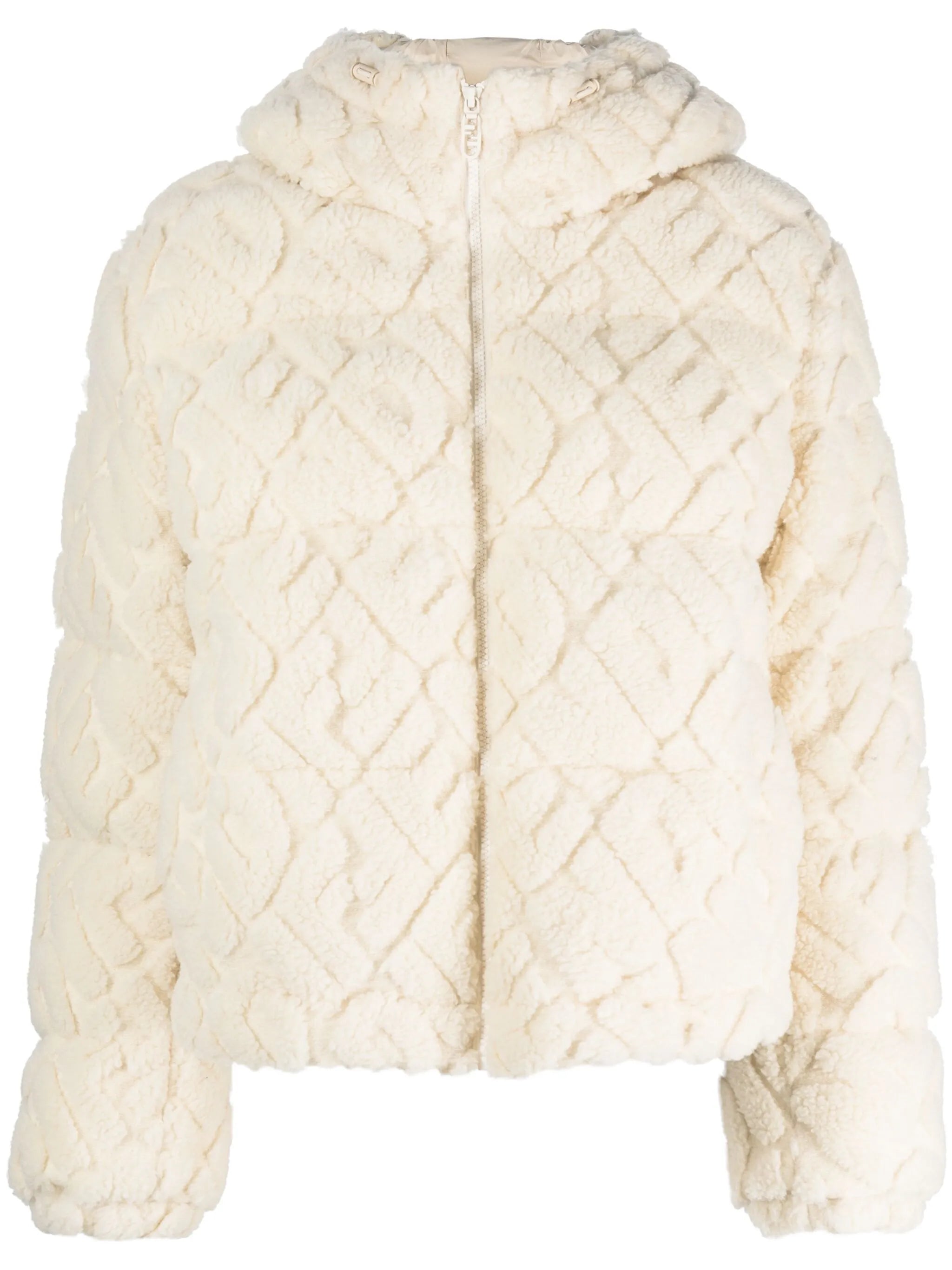 FF-pattern hooded ski jacket