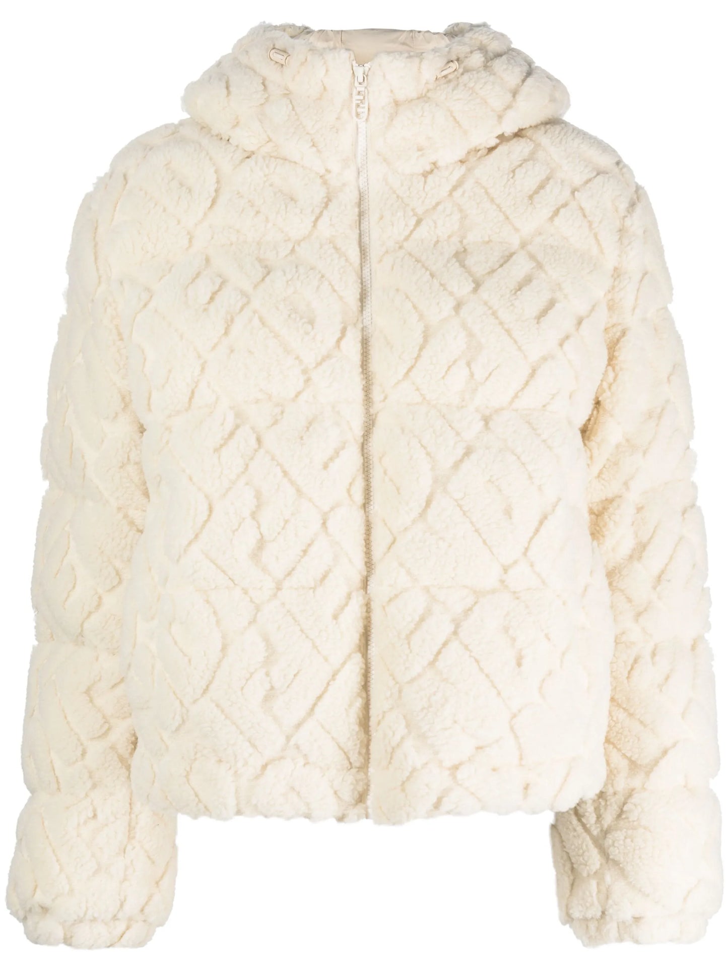 FF-pattern hooded ski jacket