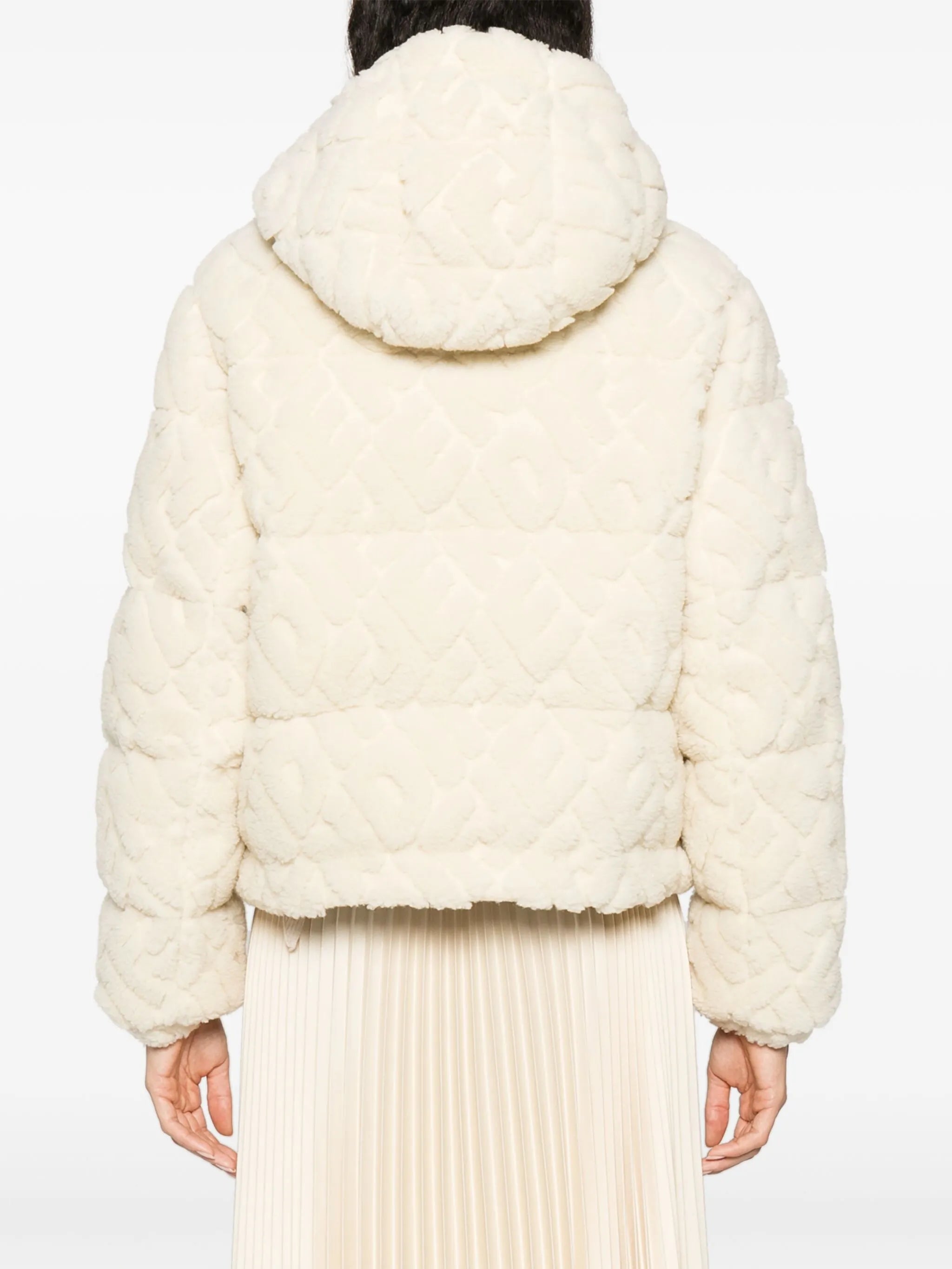 FF-pattern hooded ski jacket