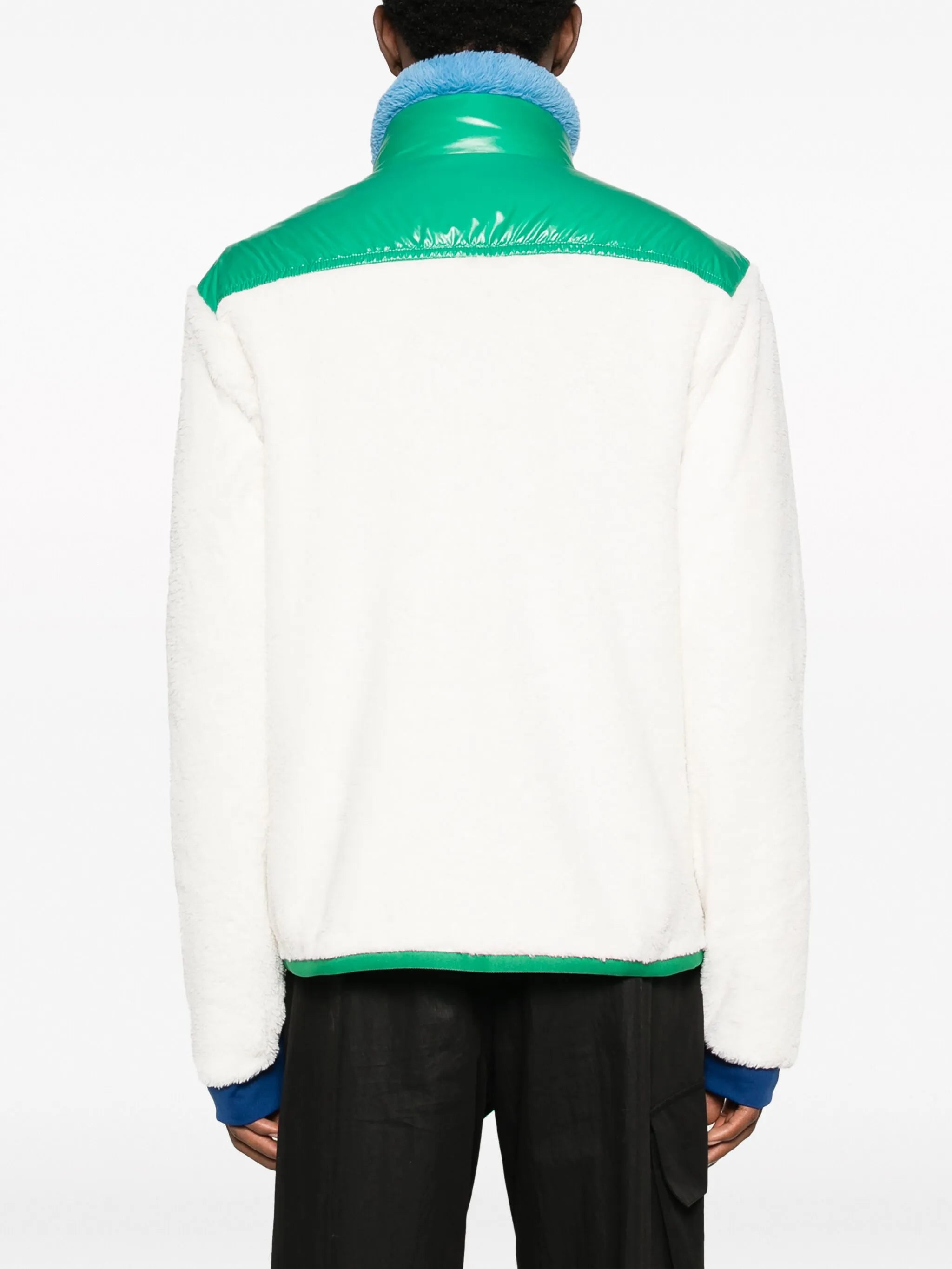 colour-block fleece jacket