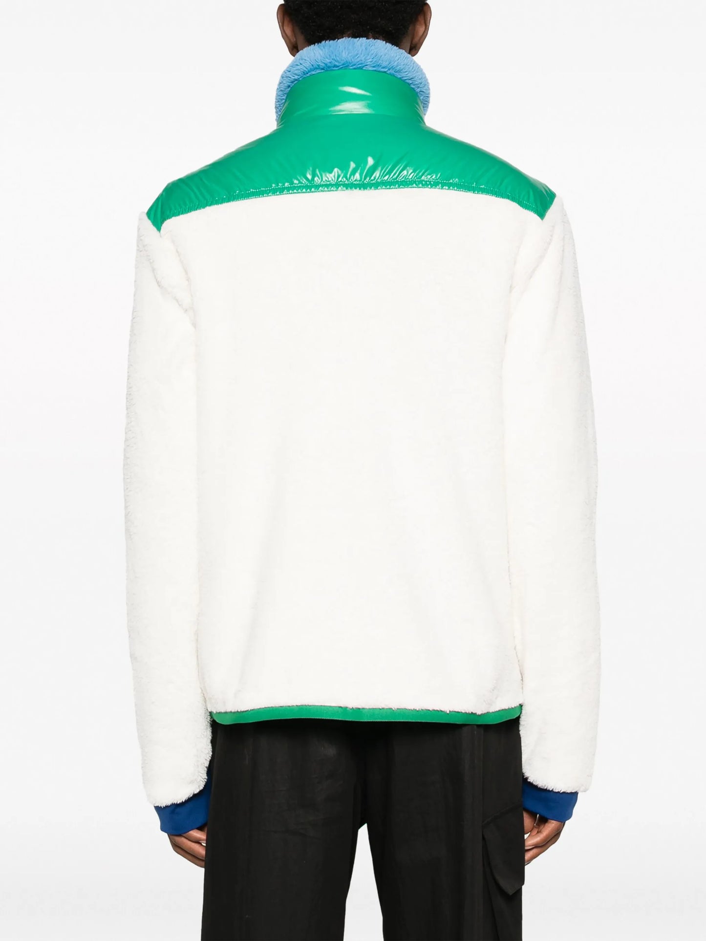 colour-block fleece jacket