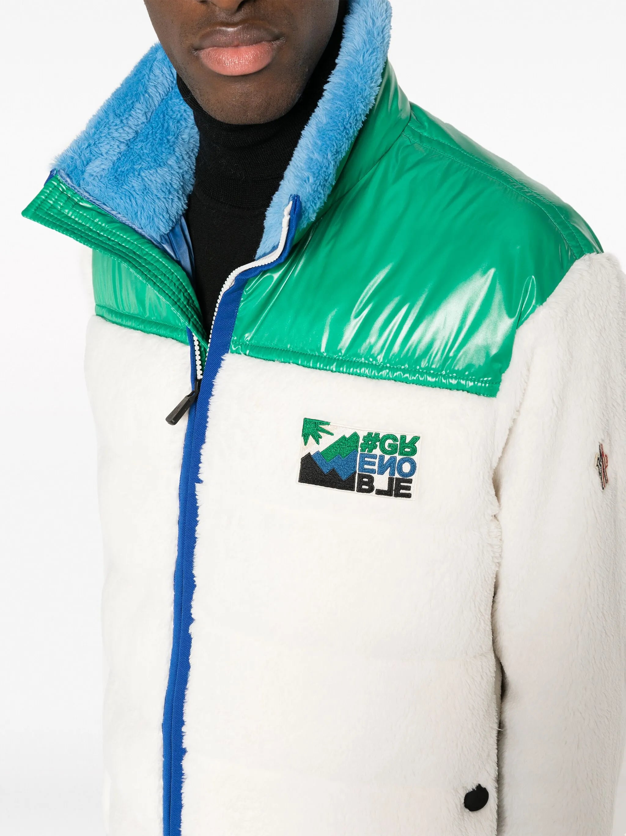 colour-block fleece jacket