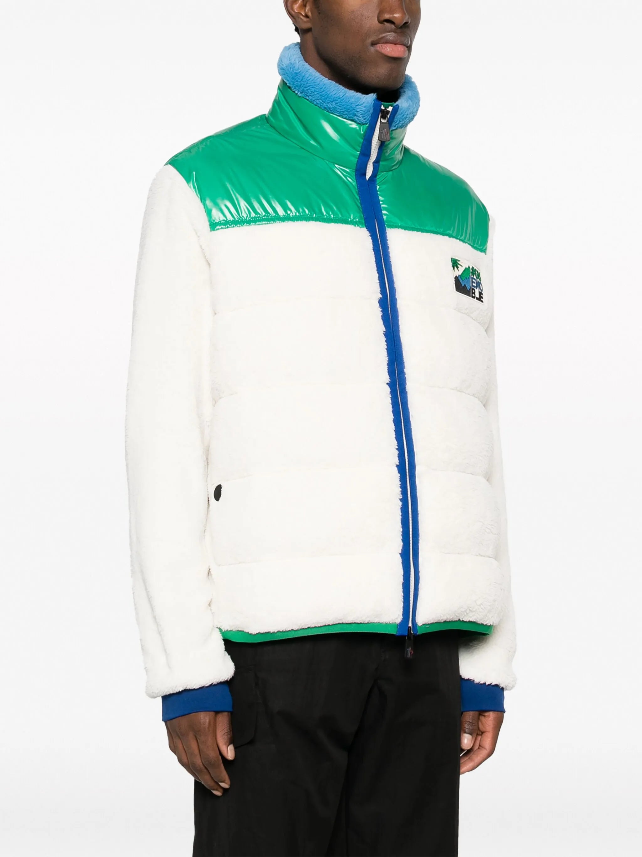 colour-block fleece jacket