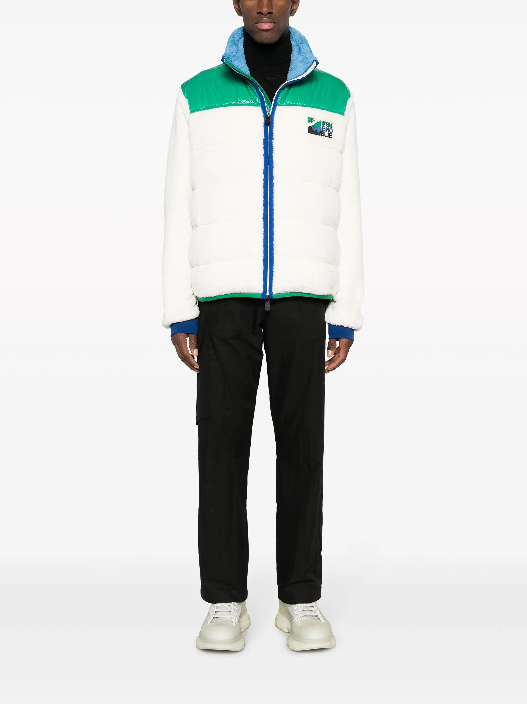 colour-block fleece jacket