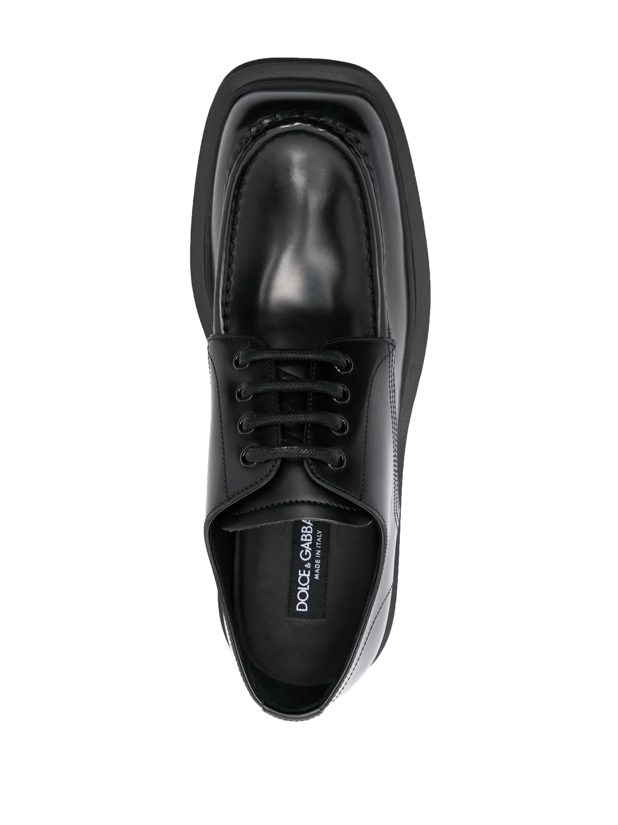 square-toe leather derby shoes