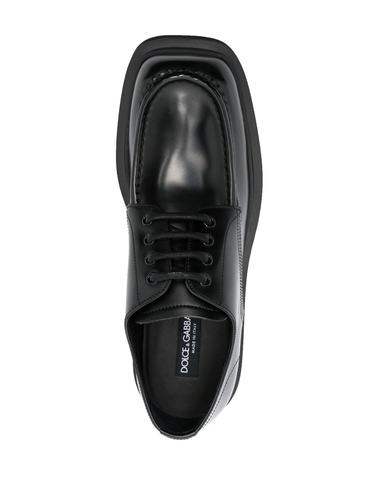 square-toe leather derby shoes