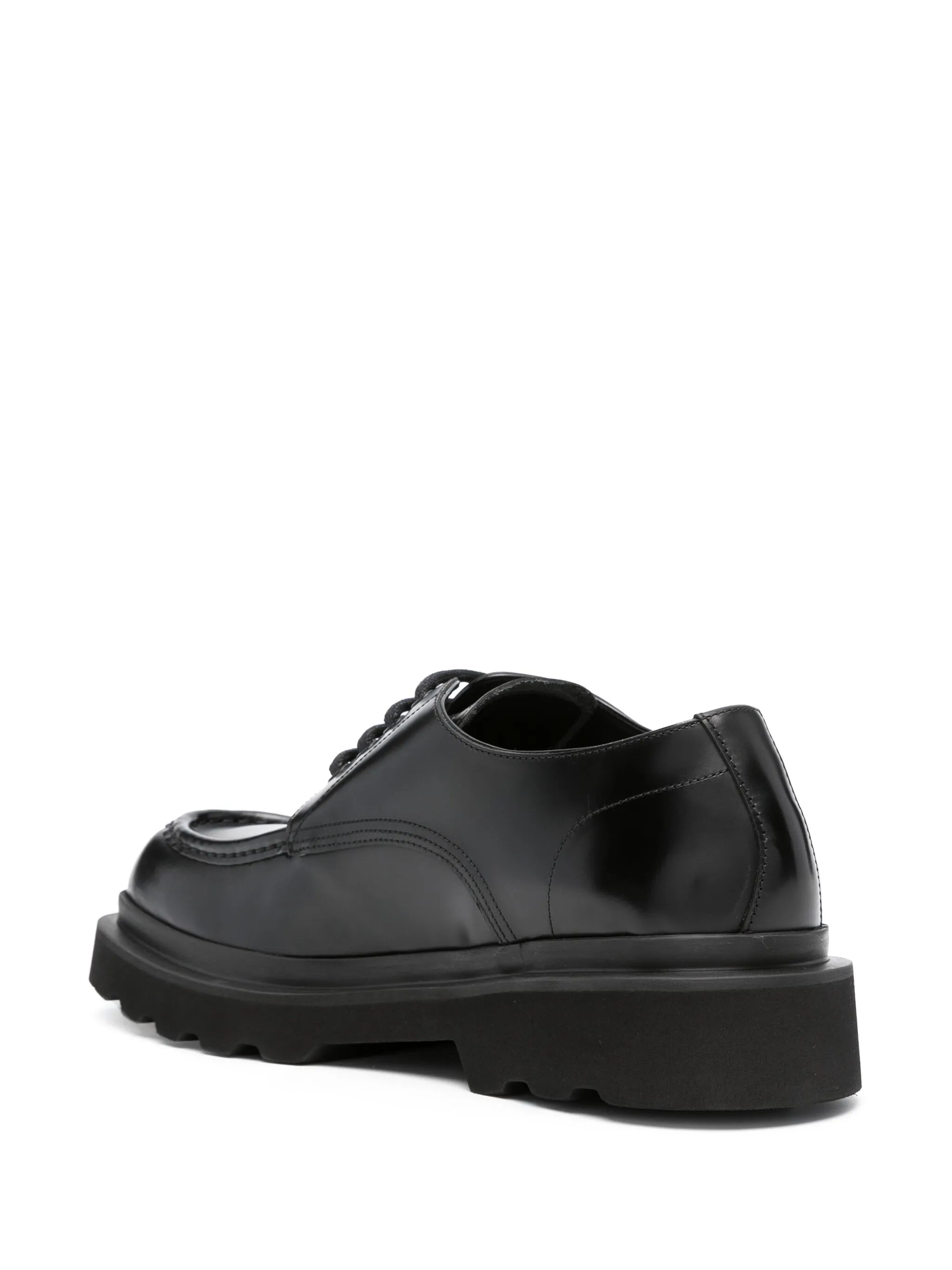 square-toe leather derby shoes