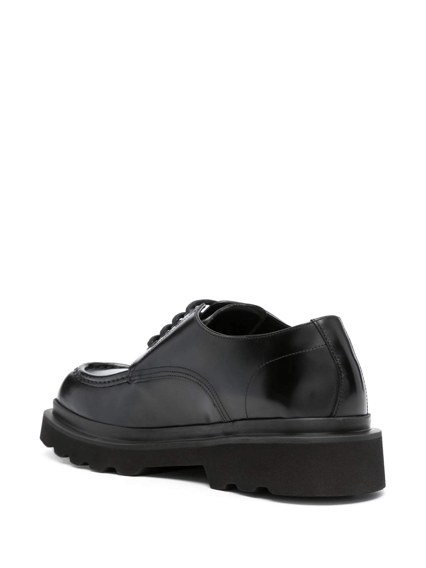 square-toe leather derby shoes