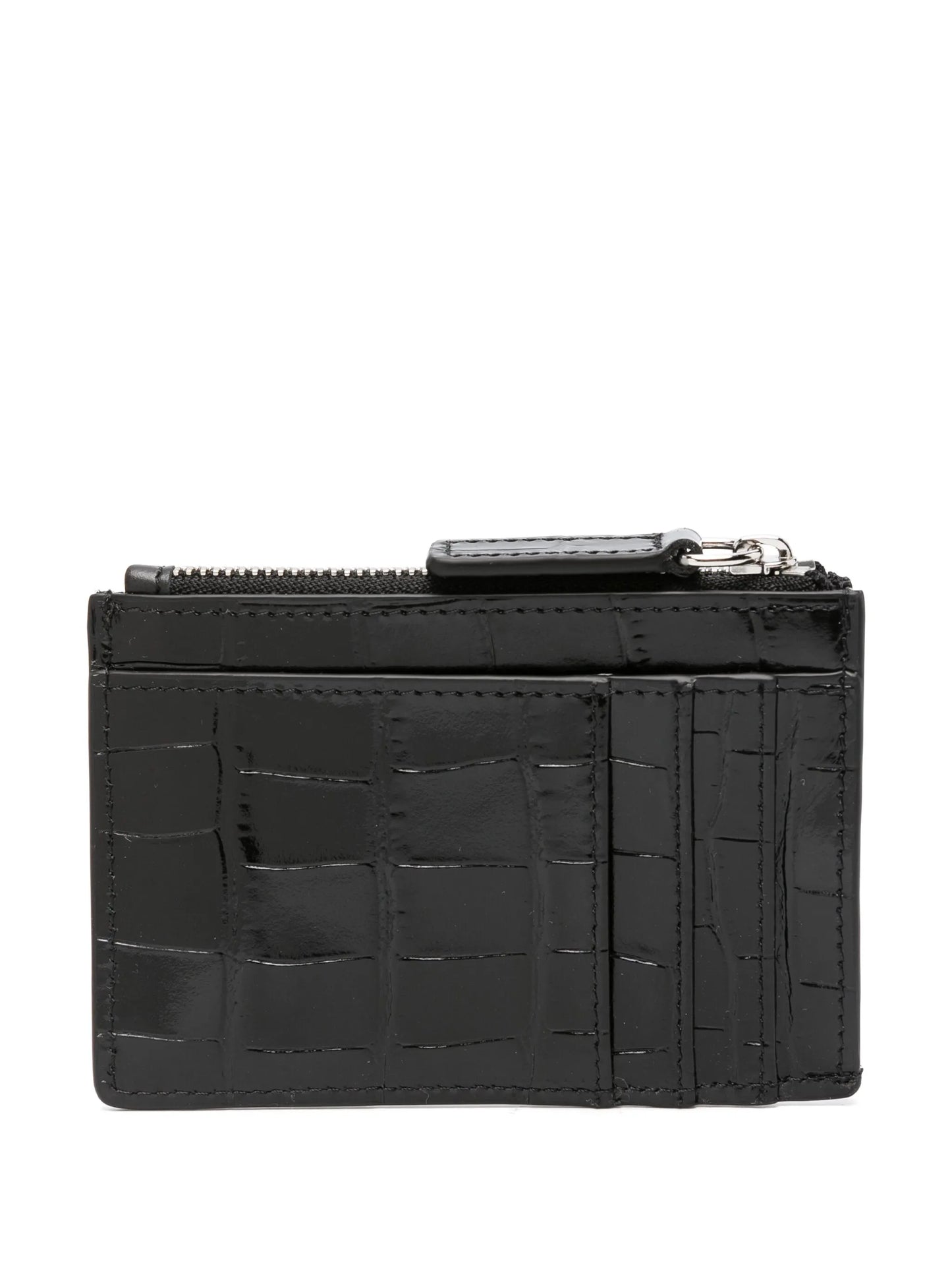 crocodile-effect leather cardholder