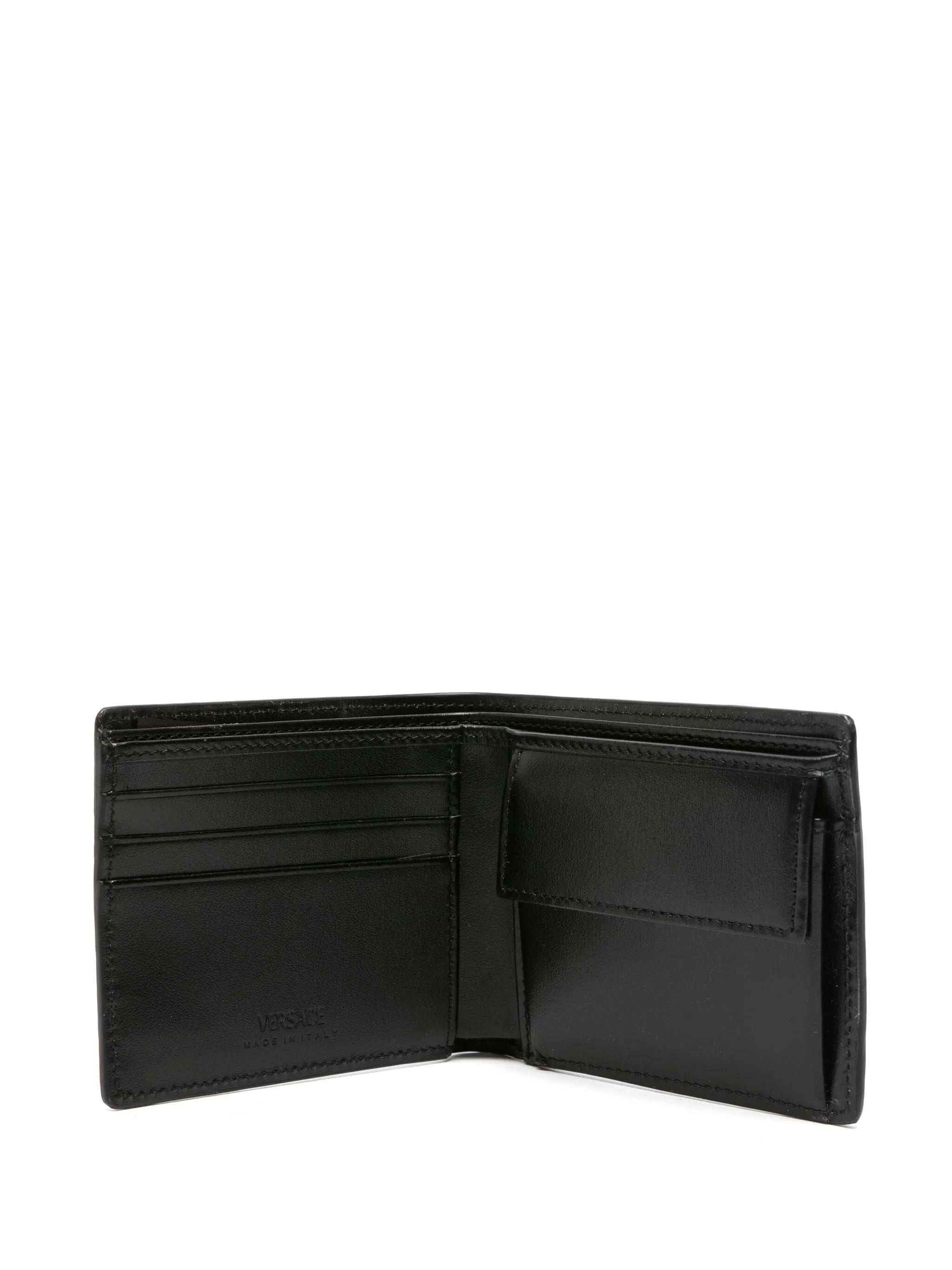crocodile-effect leather wallet