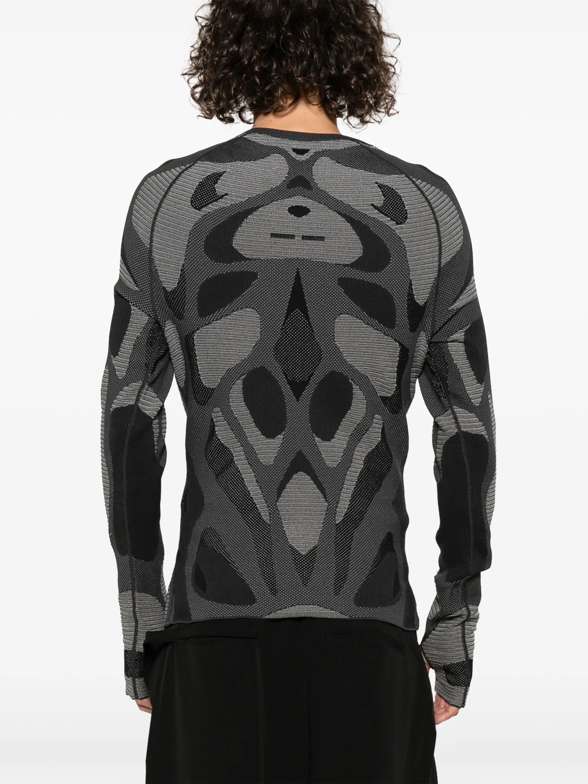 patterned intarsia-knit jumper