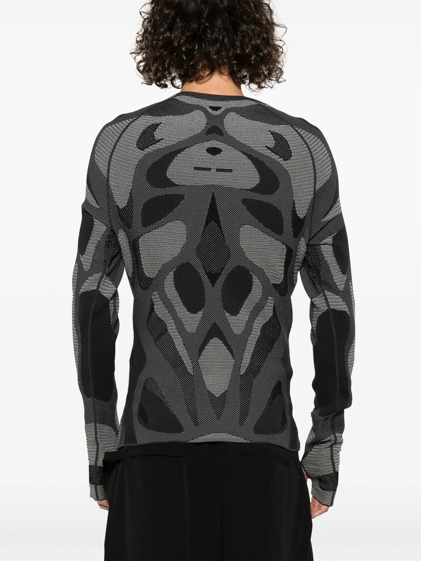 patterned intarsia-knit jumper