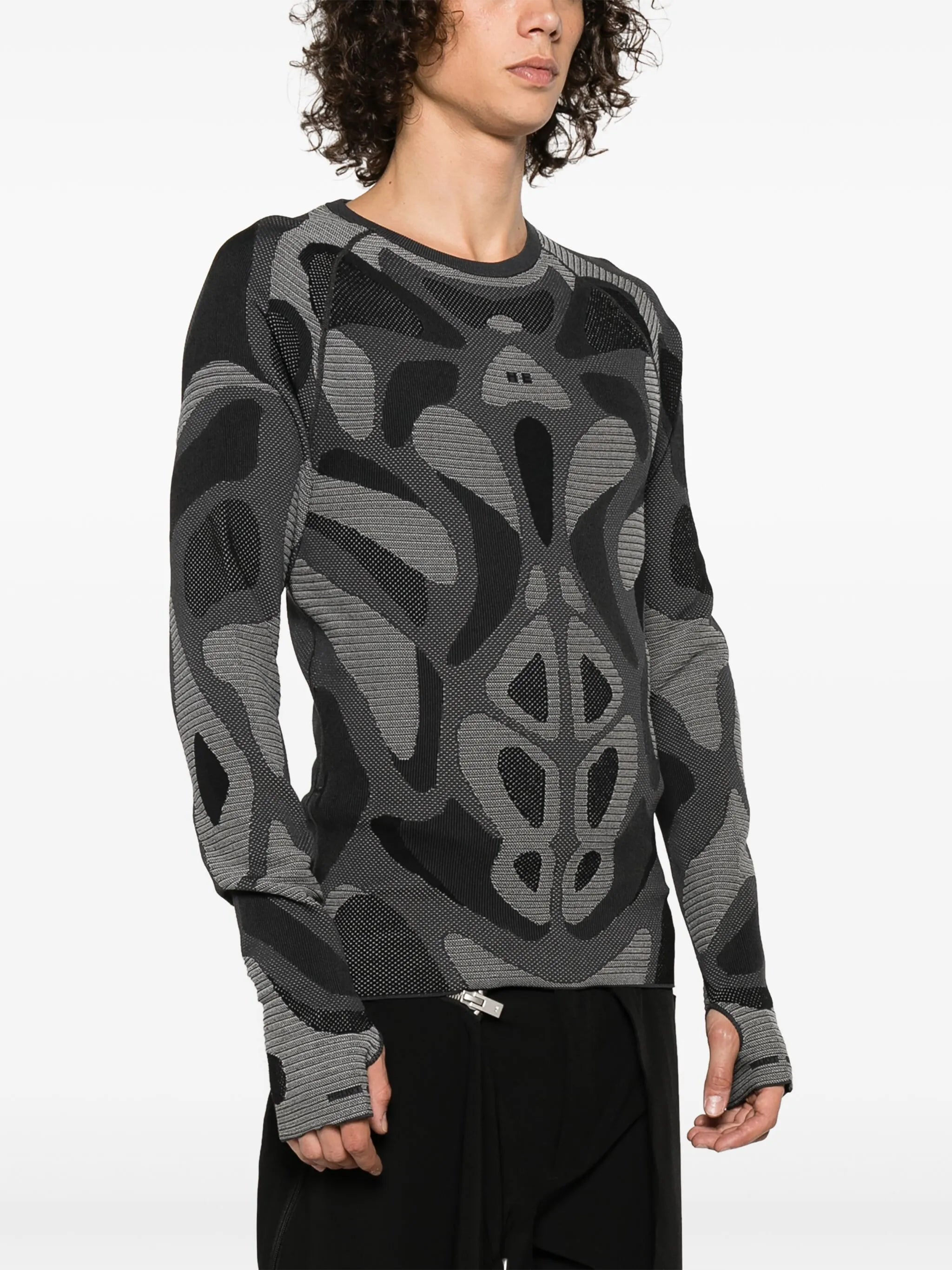 patterned intarsia-knit jumper