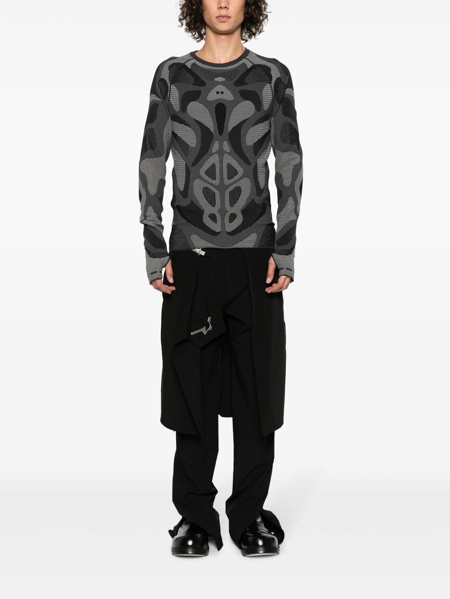 patterned intarsia-knit jumper