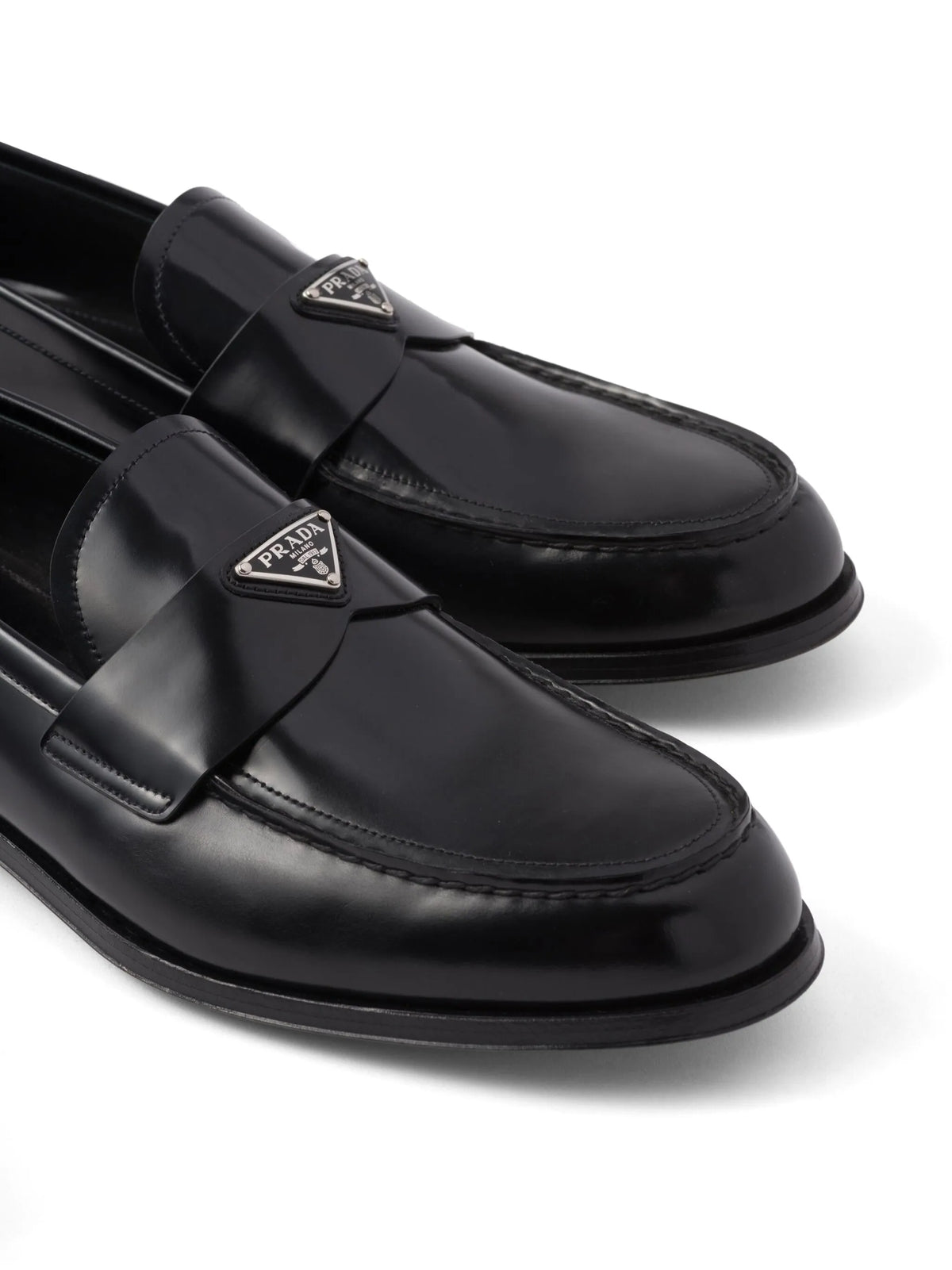 brushed leather loafers
