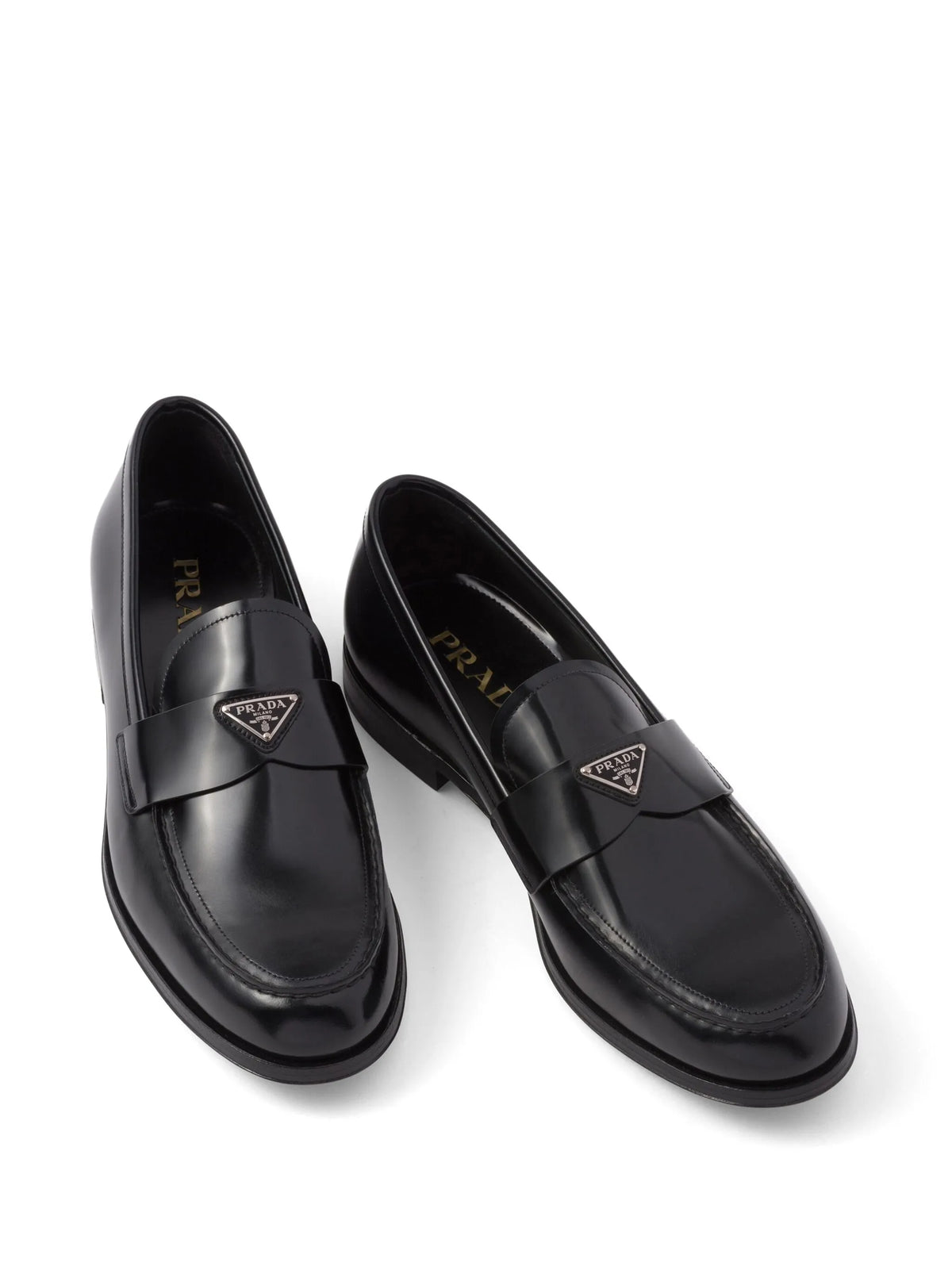 brushed leather loafers