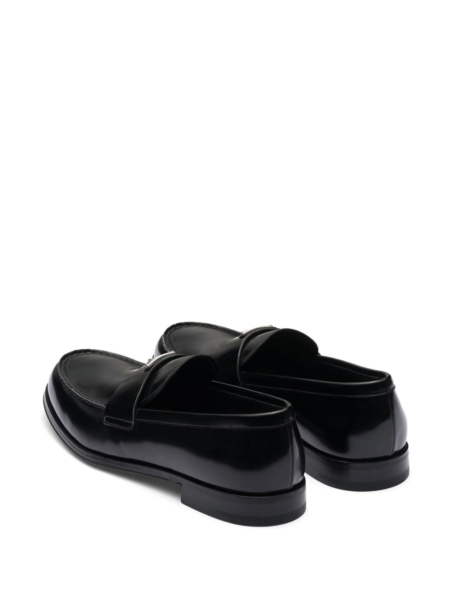 triangle-logo leather loafers