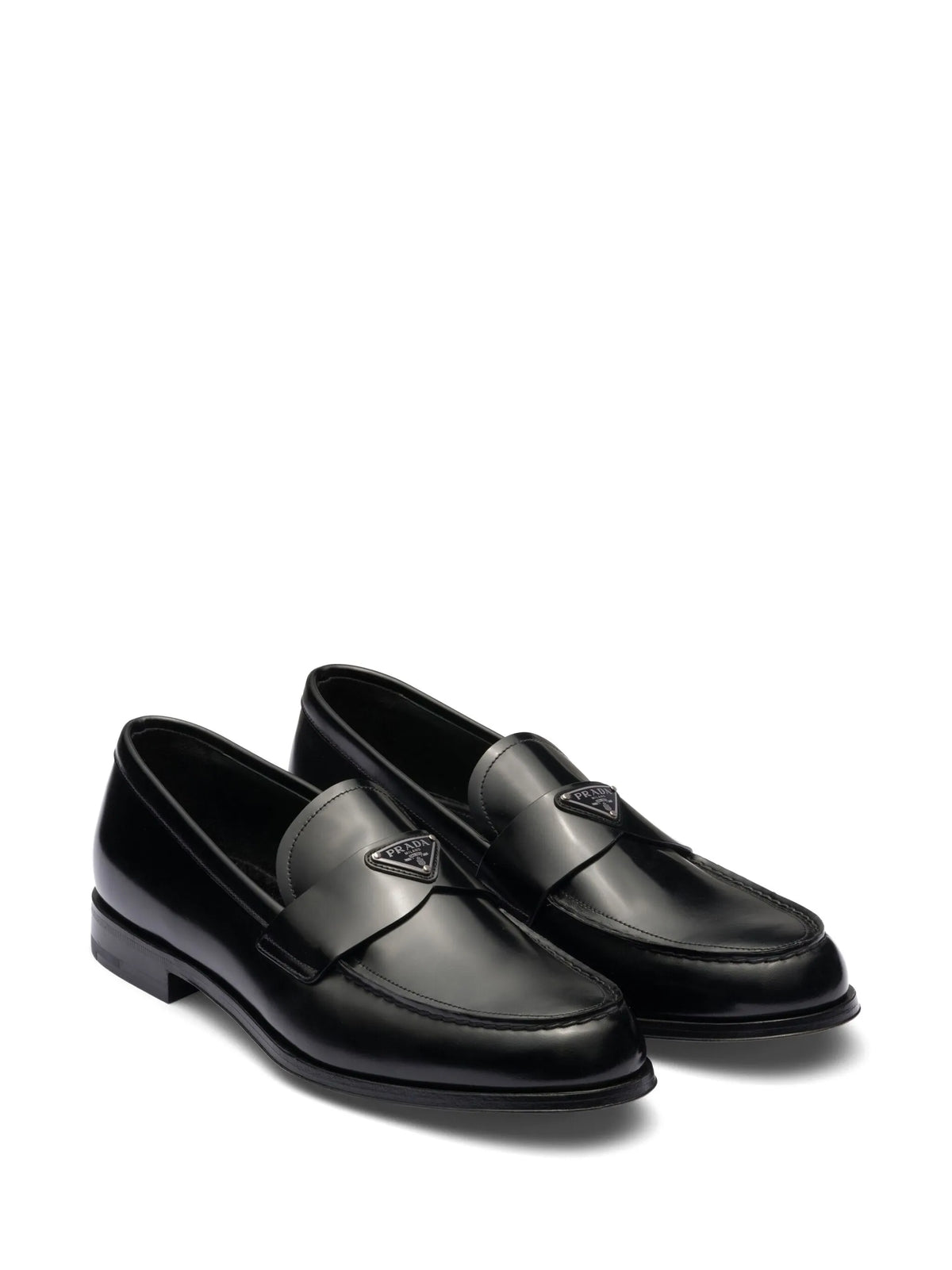 brushed leather loafers