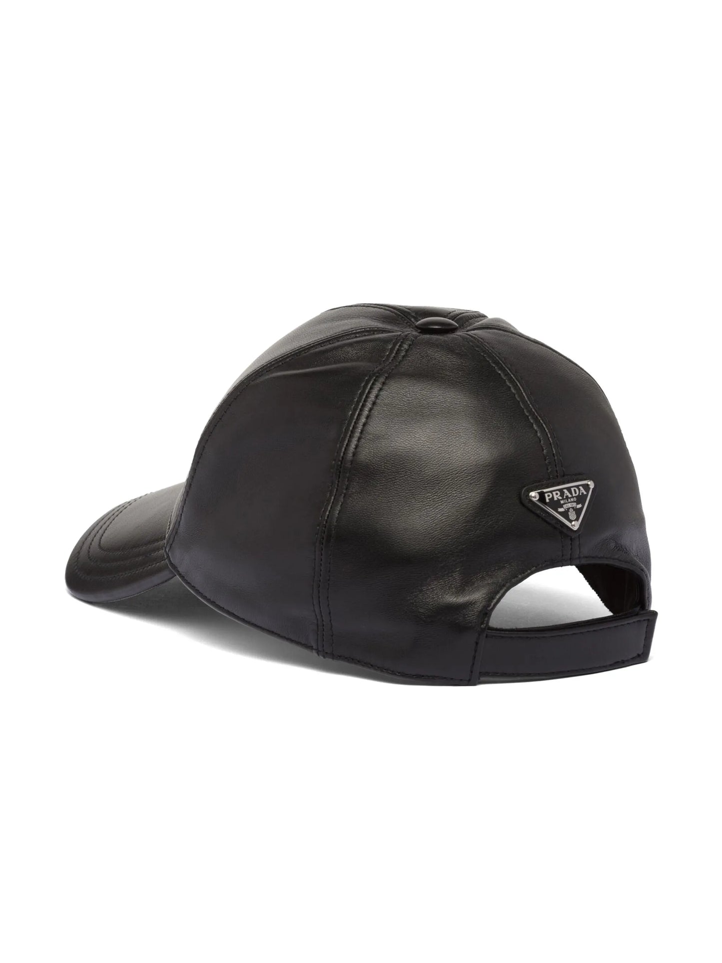 triangle-logo leather baseball cap