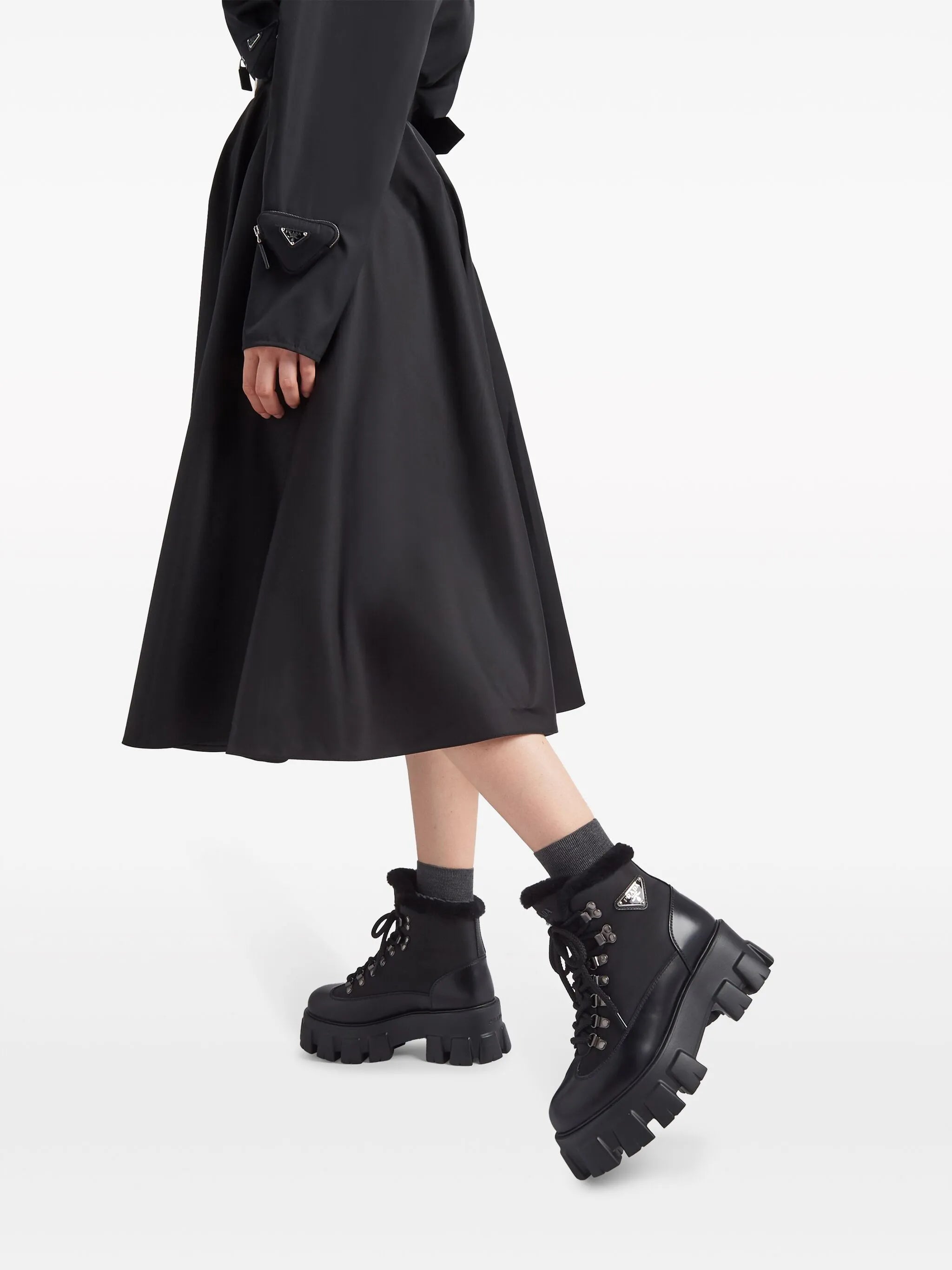 Moonlith brushed leather combat boots